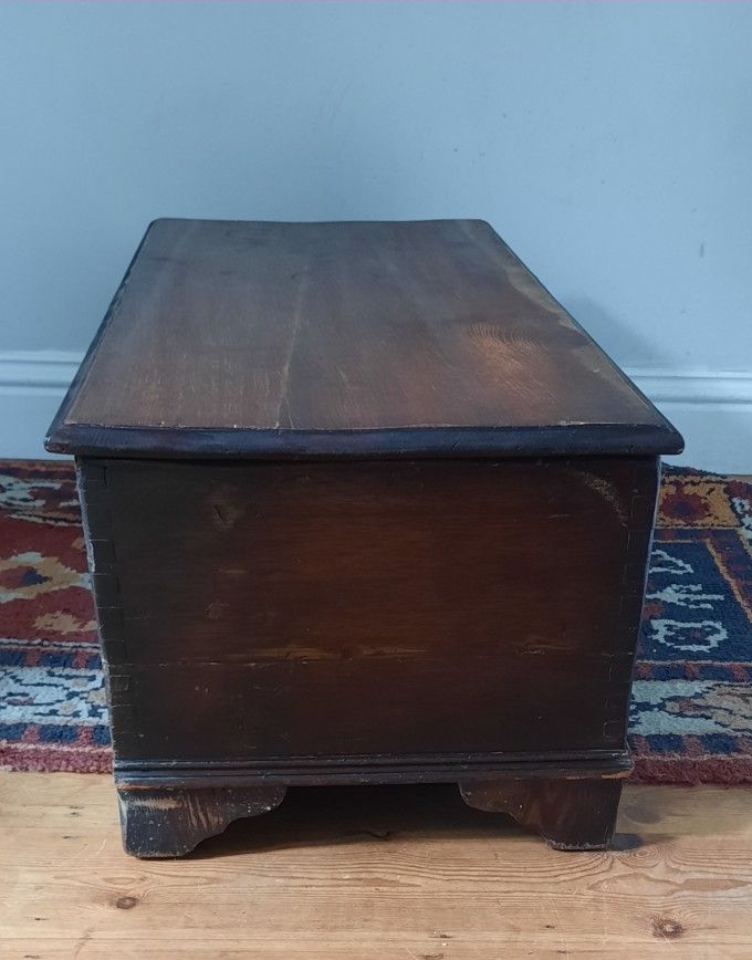 photo for sale Vintage Jacobean Style Oak Wooden Carved Blanket Box Chest Coffer