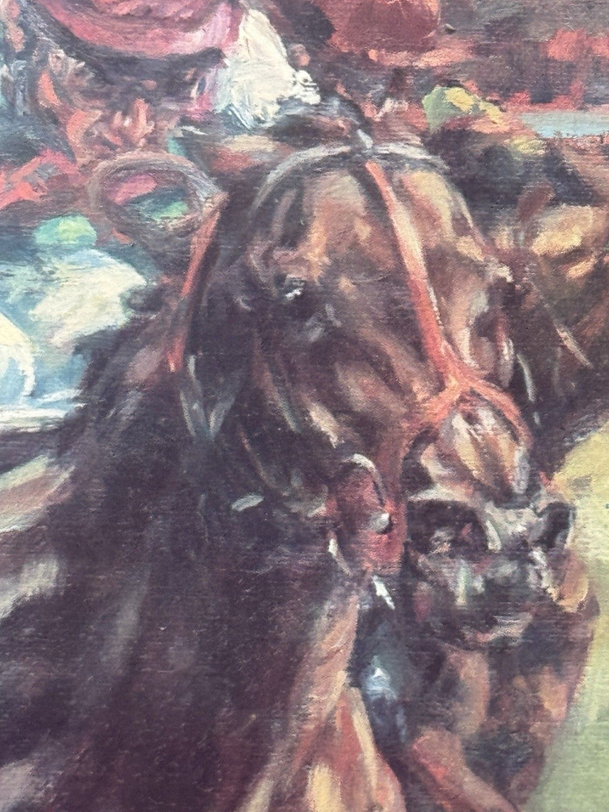 Clare Eva Burton Chelsea Green Ltd Ed Equestrian Print Titled  'Dancing Brave' photo vintage