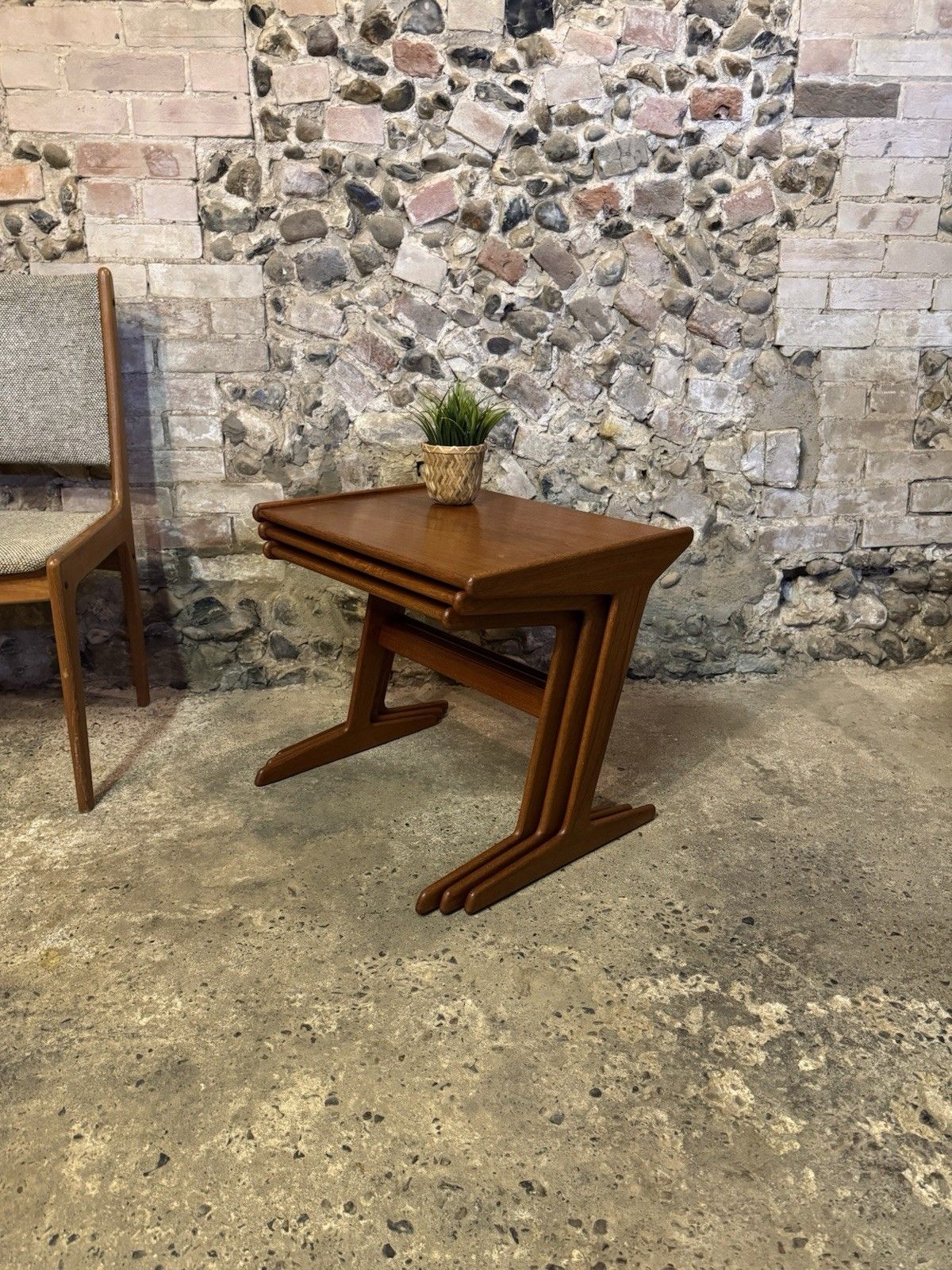 🚛 Vintage Mid Century Danish Mogens Kold Teak Nest Of Tables Mcm