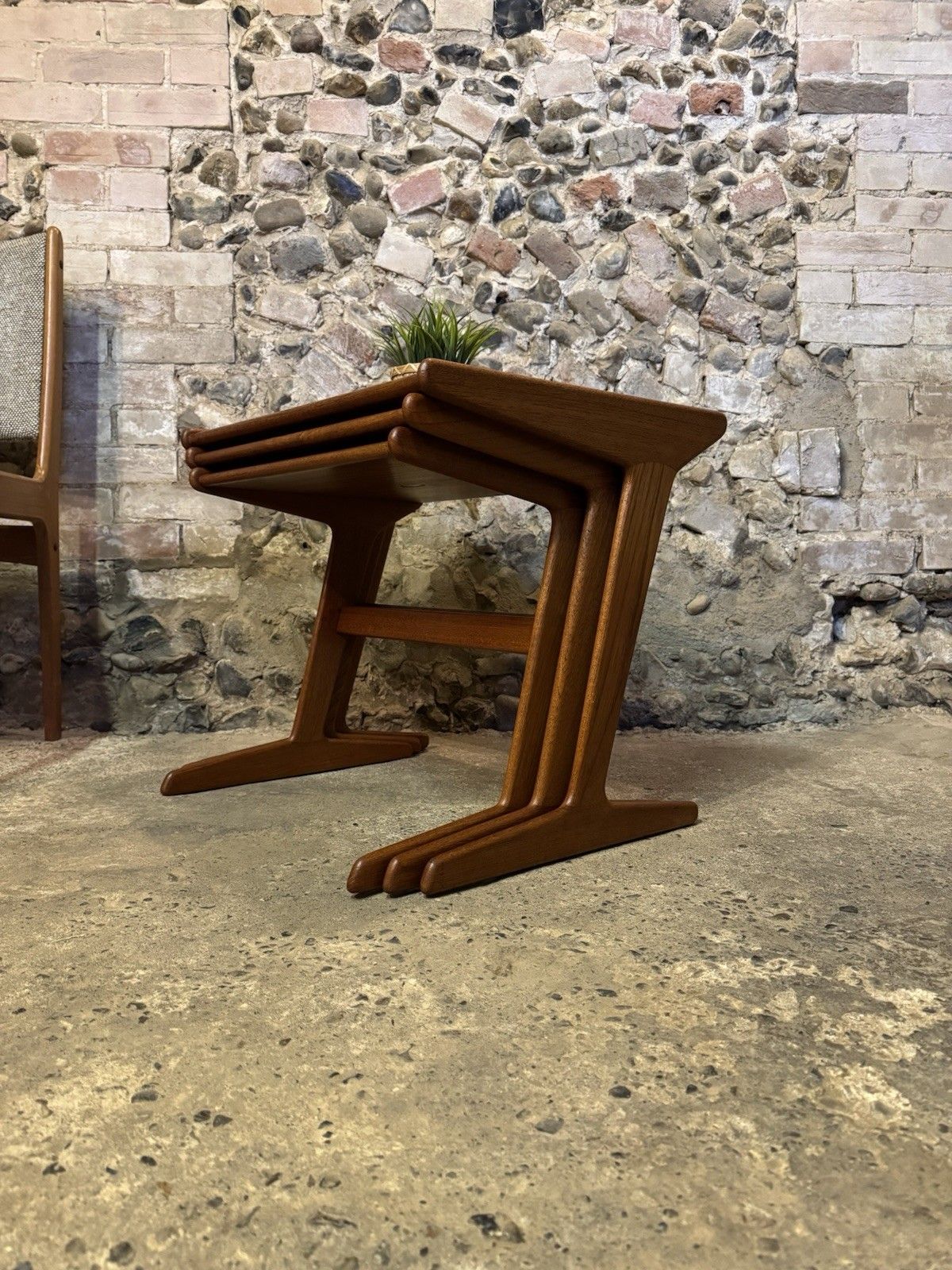 🚛 Vintage Mid Century Danish Mogens Kold Teak Nest Of Tables Mcm photo furniture