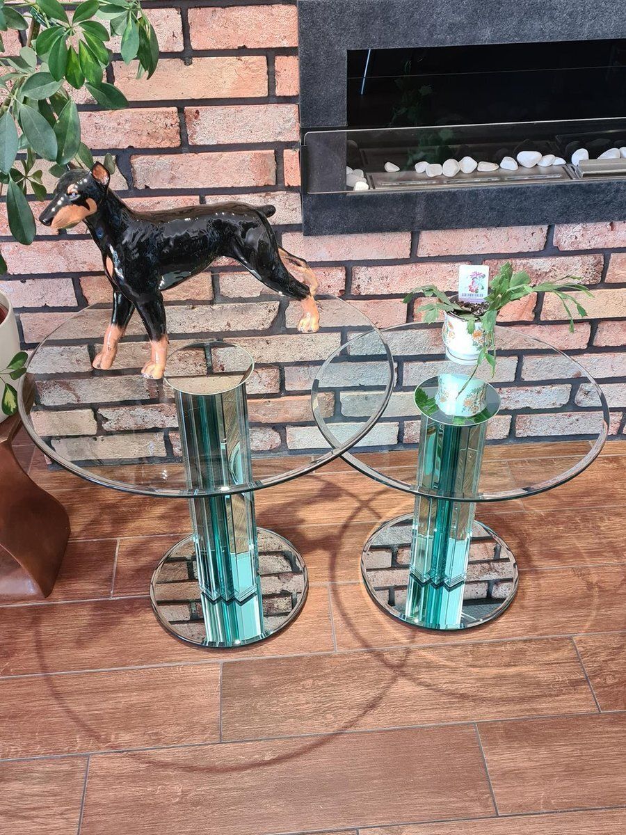 Glass Side Tables By Luigi Massoni For Gallotti & Radice, Italy, 1970s, Set Of 2 photo furniture