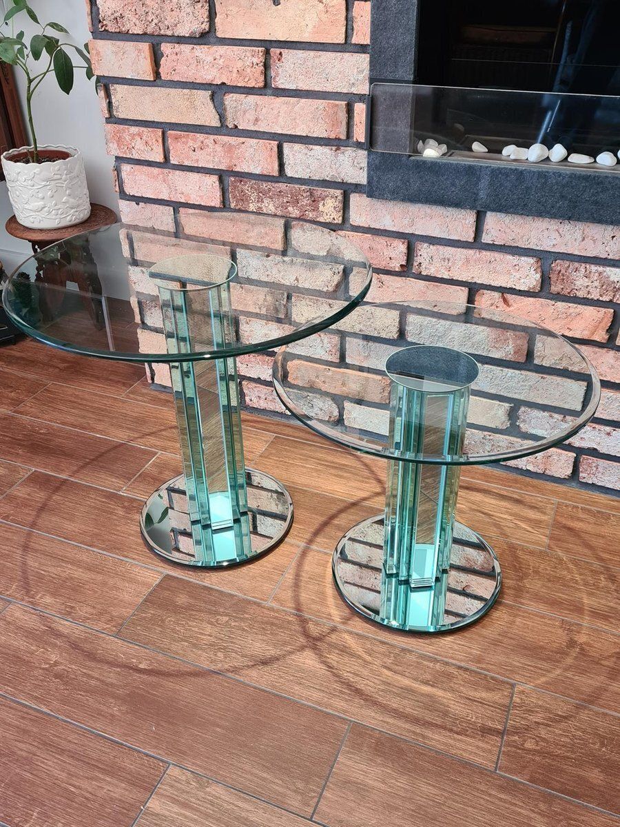 Glass Side Tables By Luigi Massoni For Gallotti & Radice, Italy, 1970s, Set Of 2 photo vinterior
