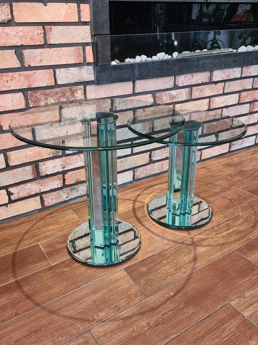 Glass Side Tables By Luigi Massoni For Gallotti & Radice, Italy, 1970s, Set Of 2 photo buy