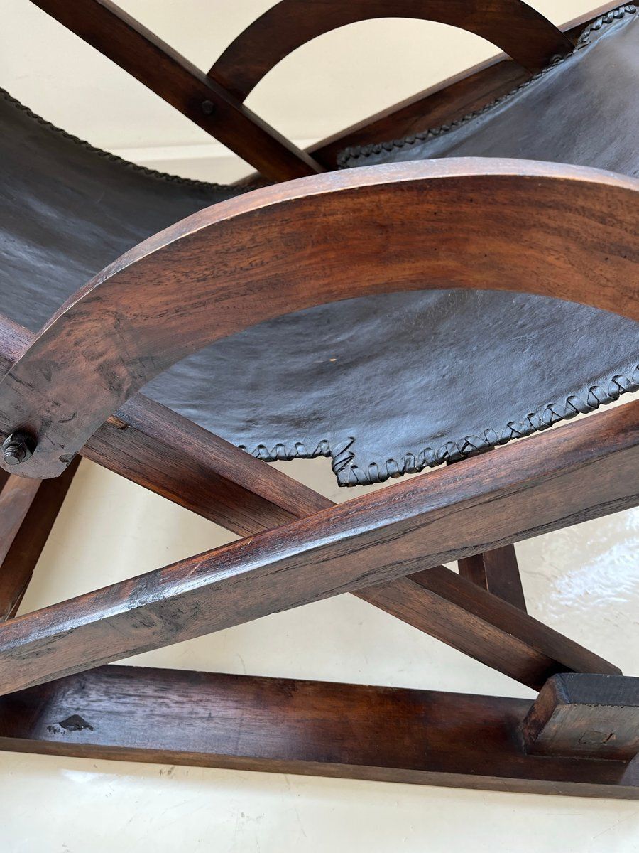 Vintage Leather Sling Chair, 1980s photo 6298.0