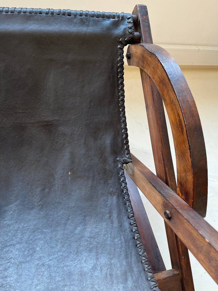 photo for sale Vintage Leather Sling Chair, 1980s
