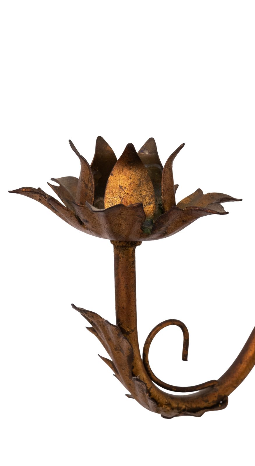 Stunning Italian Gilt Metal Wheat Sheaf Candle Wall Sconce 1950s photo Home Decor