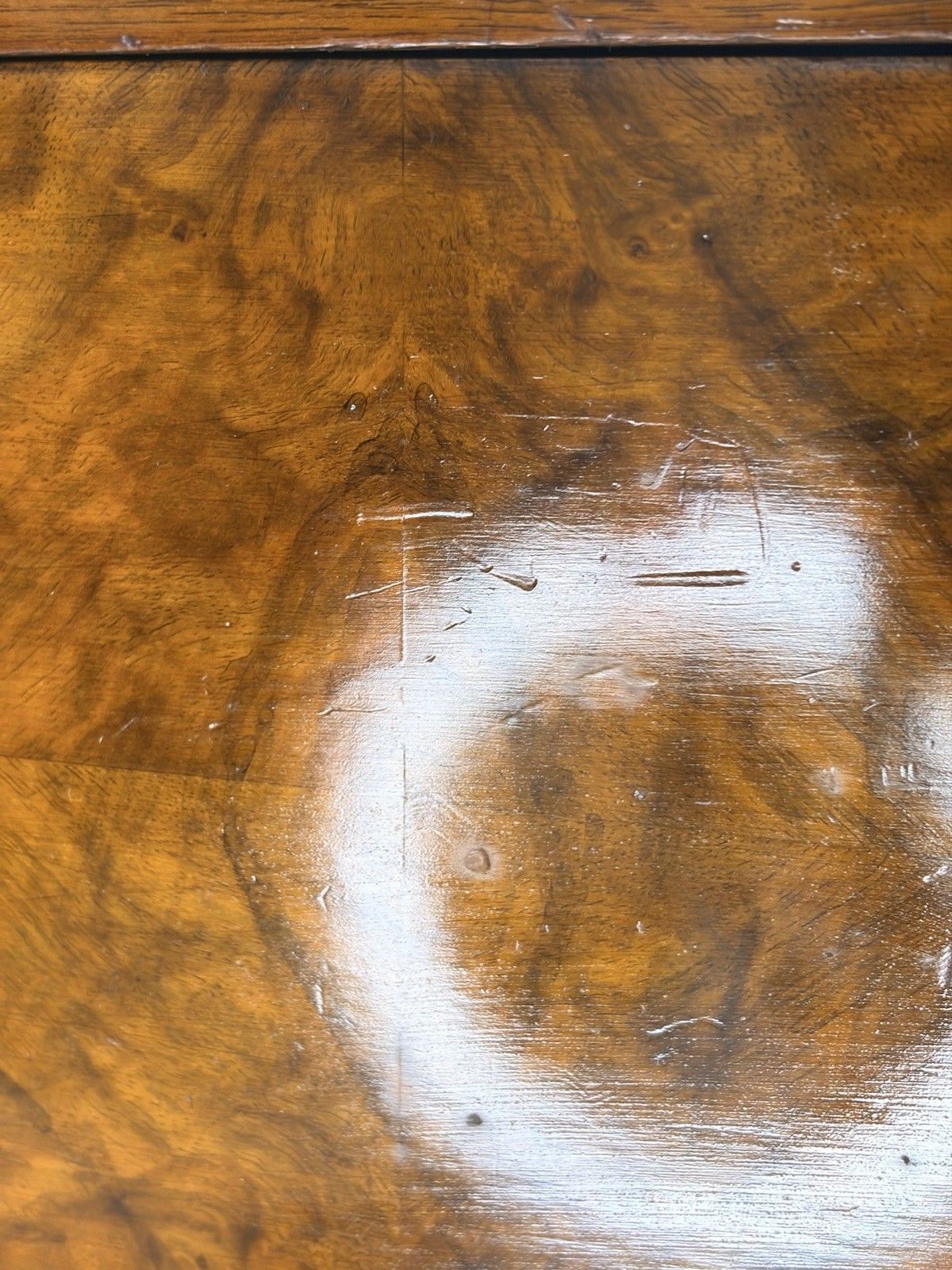 photo for sale Vintage Art Deco 1920s Burr Walnut Dressing Table Chest Vanity Mid Century