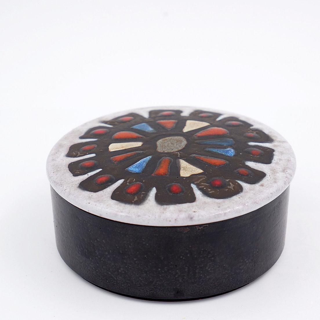 Mid Century Ceramic Jewelry Box By Perignem    Belgium 1950s photo vintage