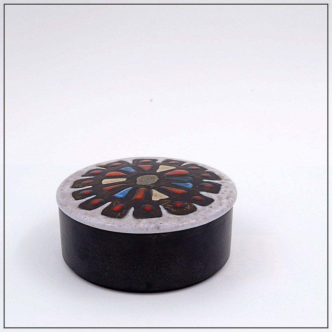 photo for sale Mid Century Ceramic Jewelry Box By Perignem    Belgium 1950s