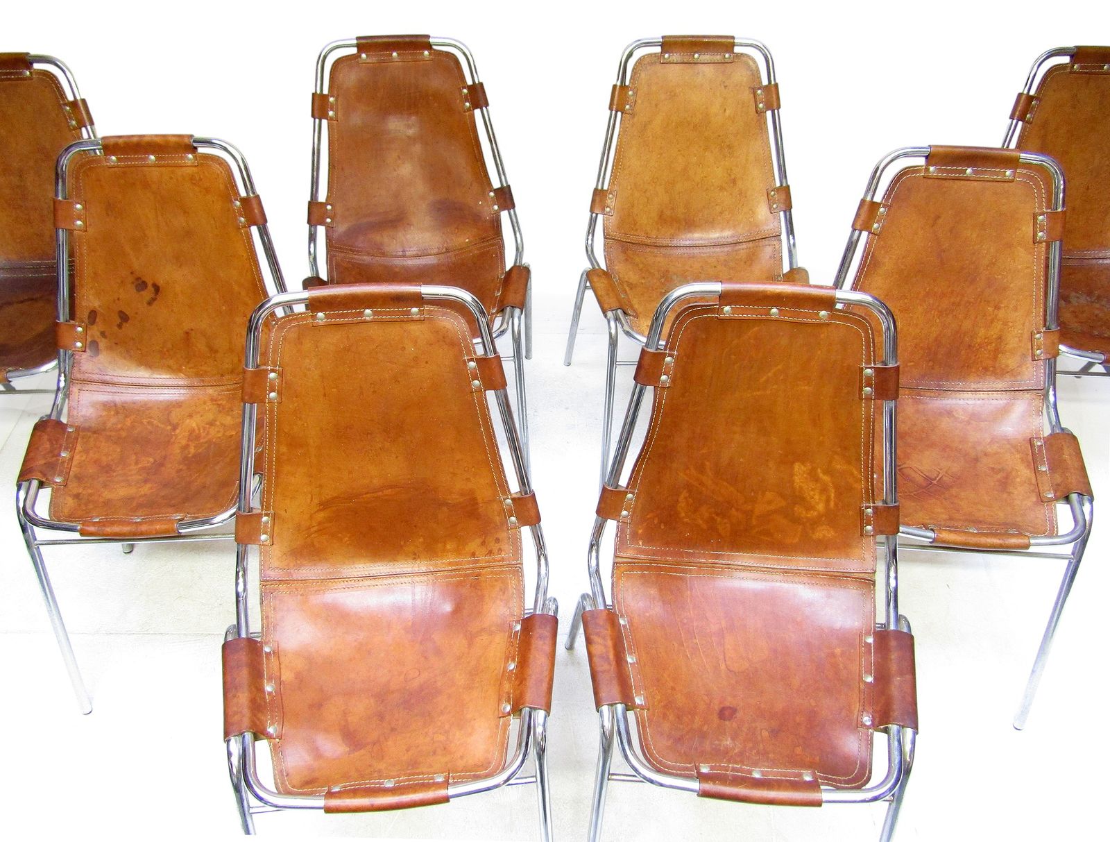 Eight Italian 1960s Charlotte Perriand "Les Arcs" Chairs By Dal Vera photo buy