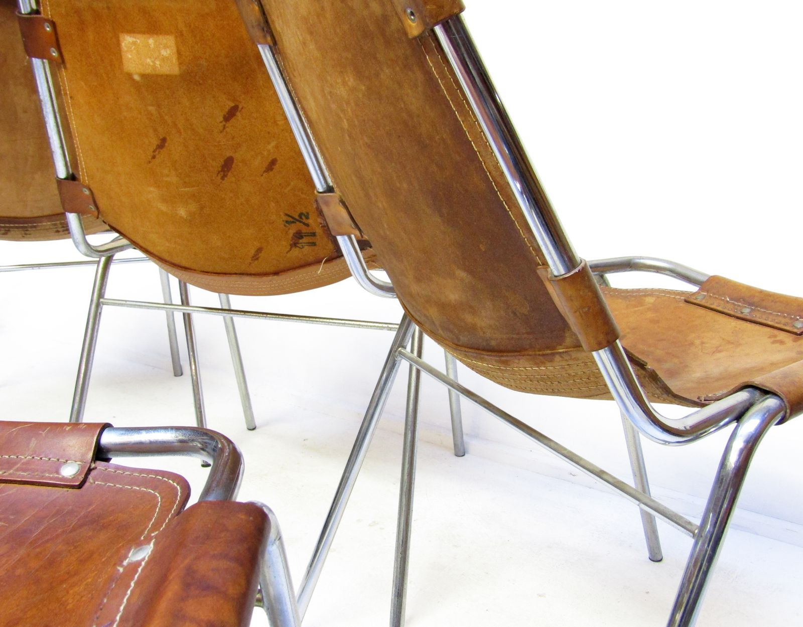photo for sale Eight Italian 1960s Charlotte Perriand "Les Arcs" Chairs By Dal Vera