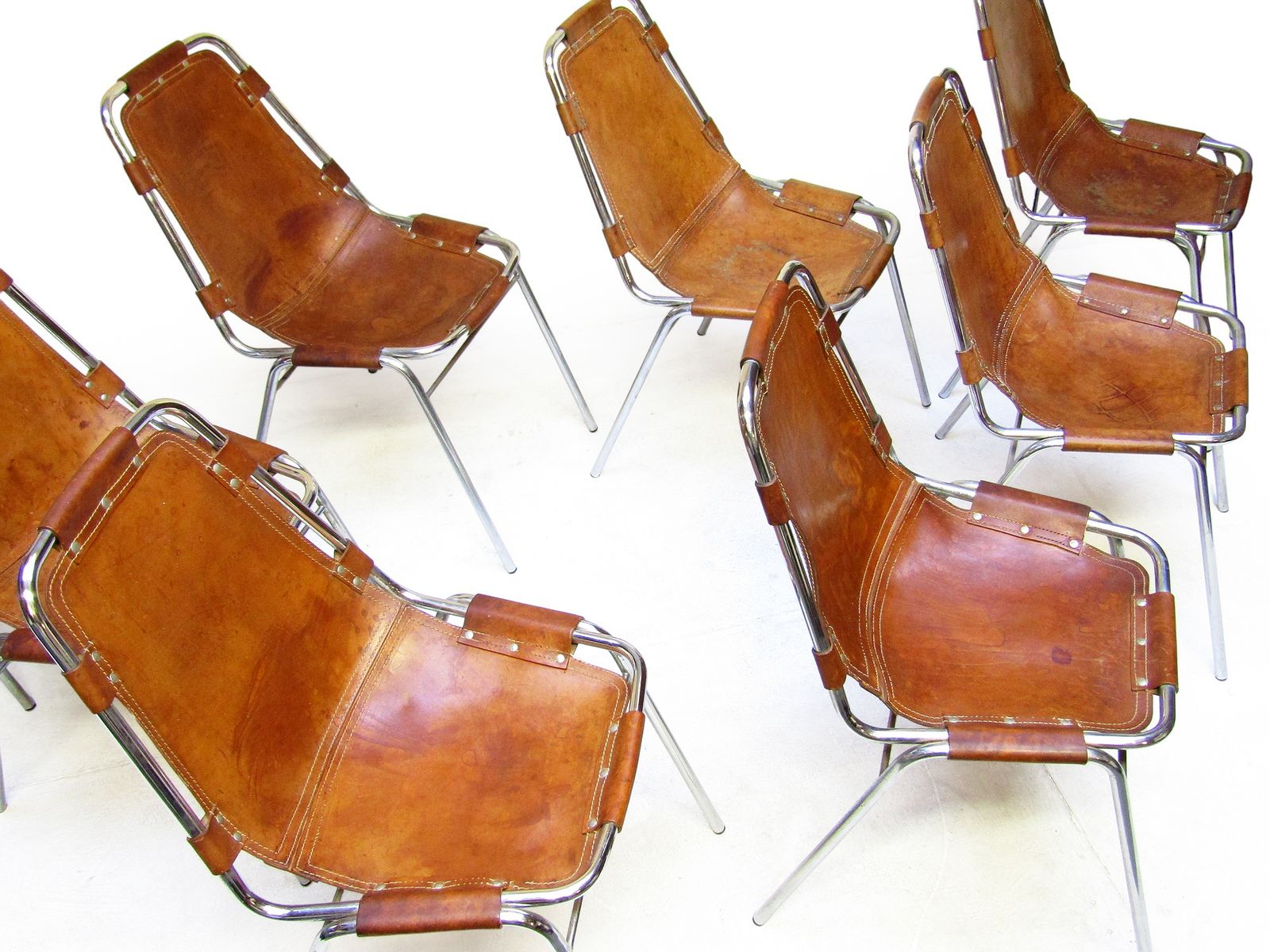 Furniture Eight Italian 1960s Charlotte Perriand "Les Arcs" Chairs By Dal Vera photo