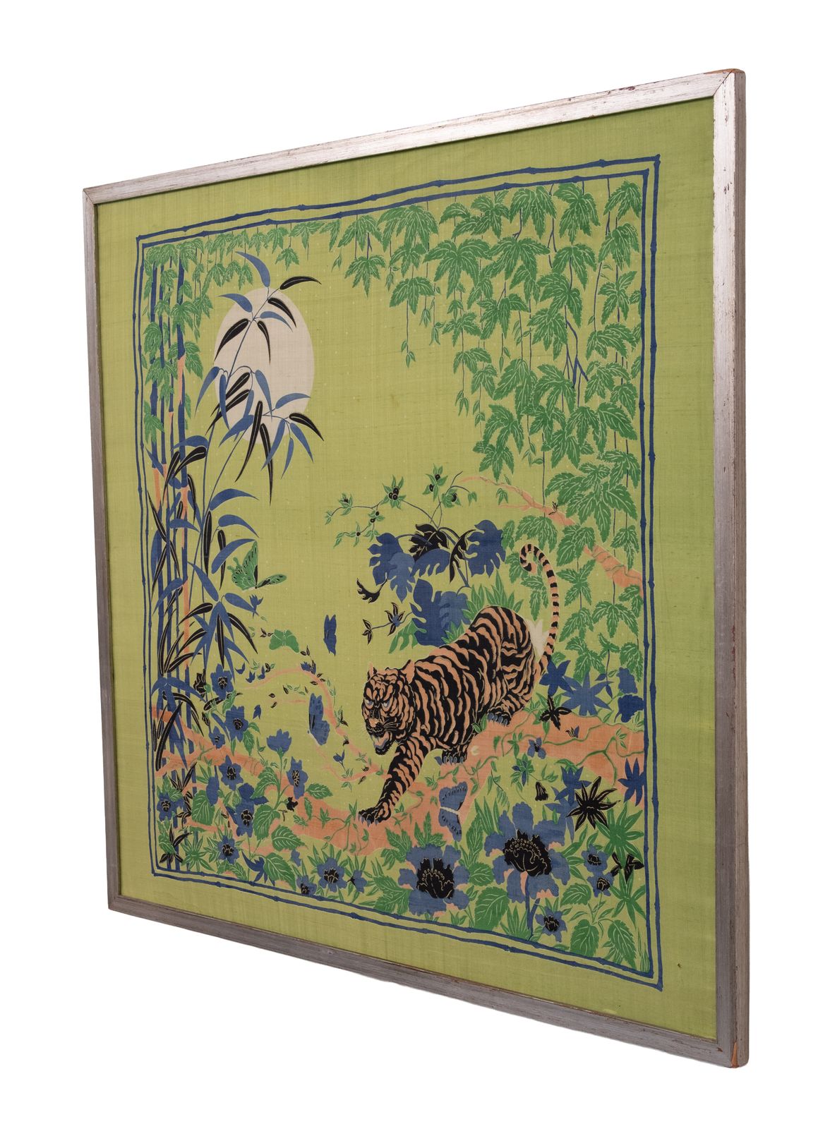 Ingelijste Zijden Sjaal Van Hermès, Ontworpen Door De Britse Kunstenares Alice Shirley. Frankrijk, Ca. Jaren 1960 photo for sale