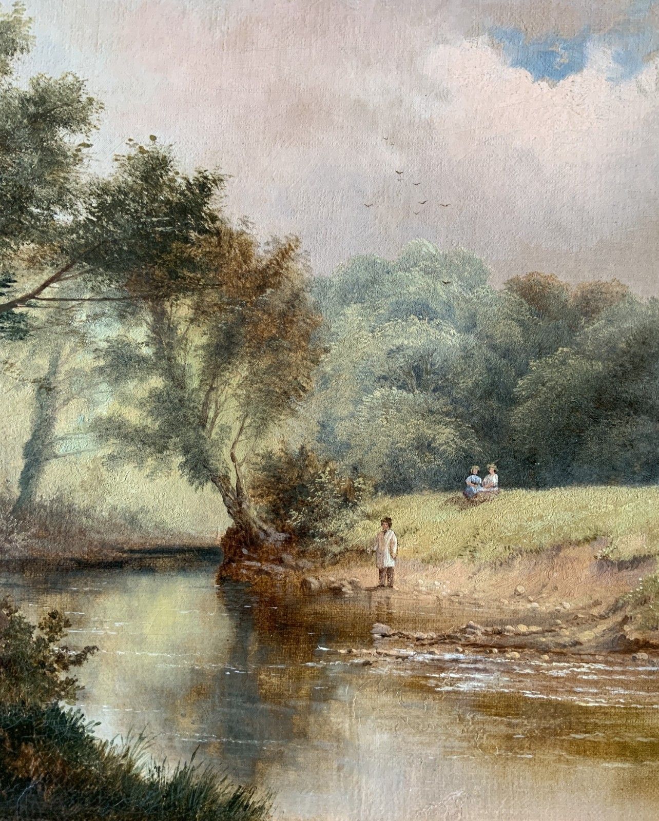 On The Teme, Leigh Woods Original Signed 19th Century Landscape Oil Painting photo 289.0