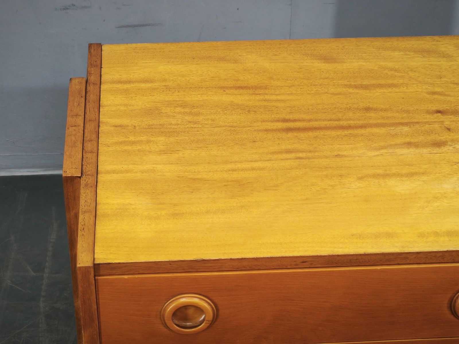 Furniture 1960s Czechoslovak Maple Sideboard With Drawers And Cabinet photo
