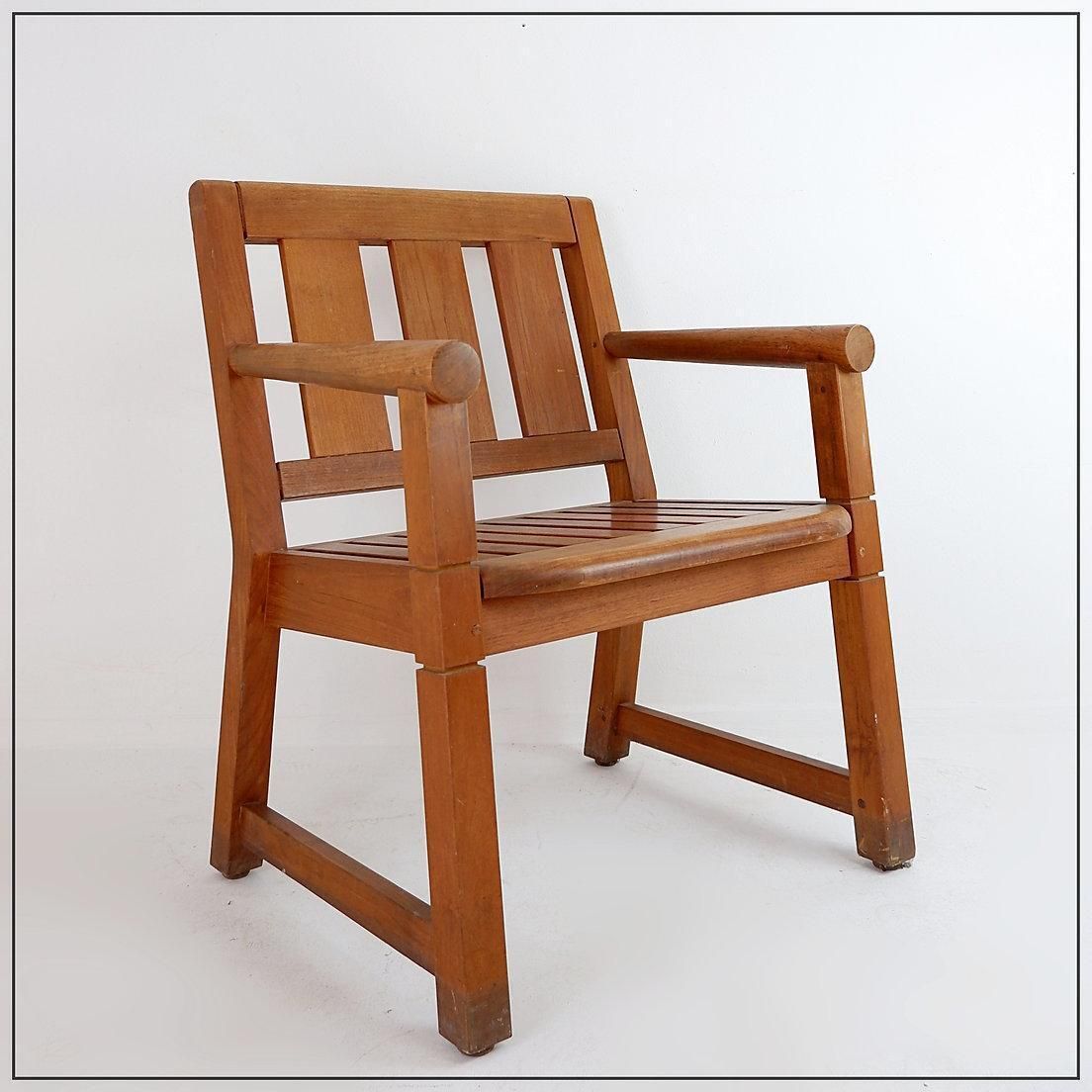Contemporary Wood Armchair For Indoor/Outdoor Use, 21st Century Design photo for sale