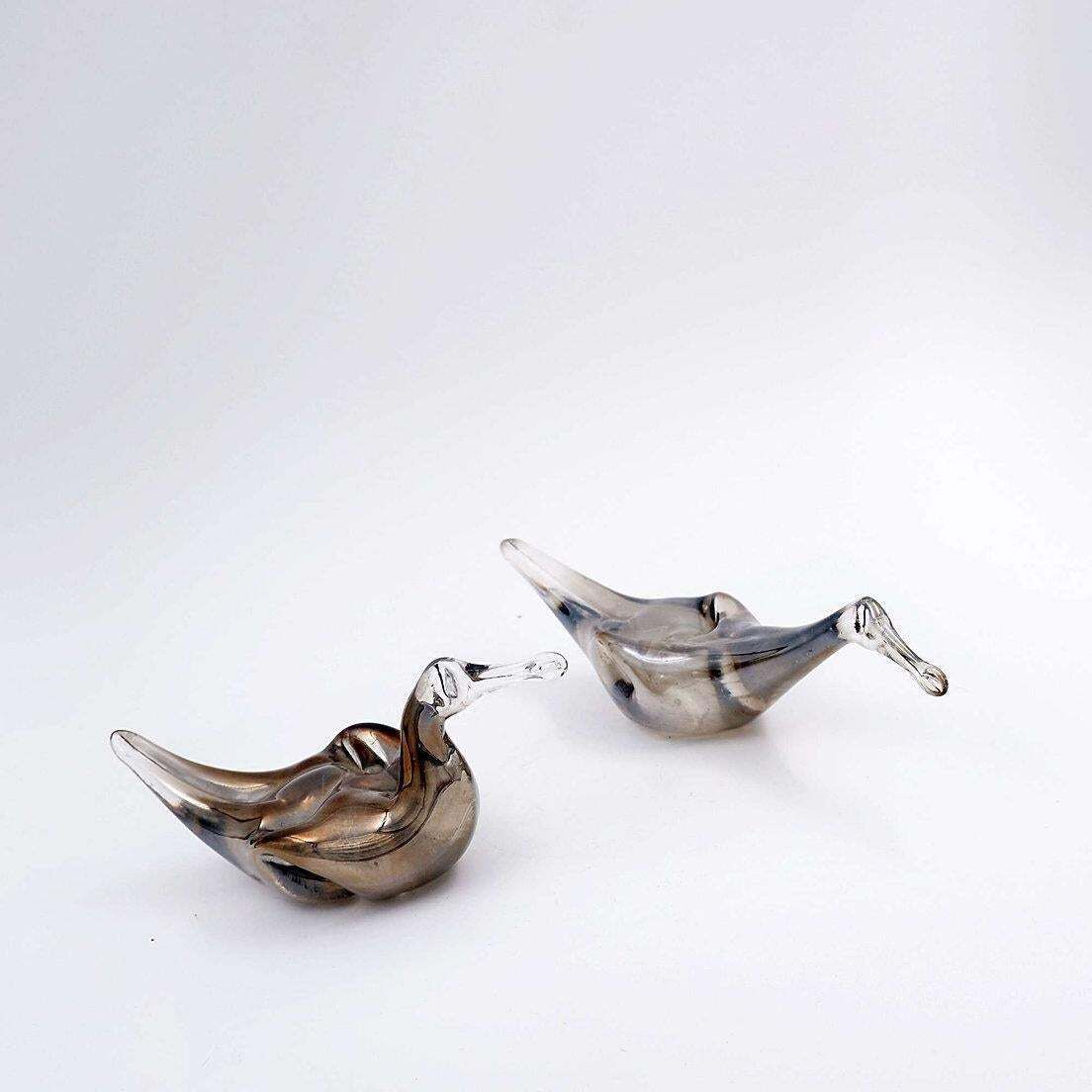 Mid 20th Century Mercury Glass Duck Couple Sculpture, Vintage Art photo furniture