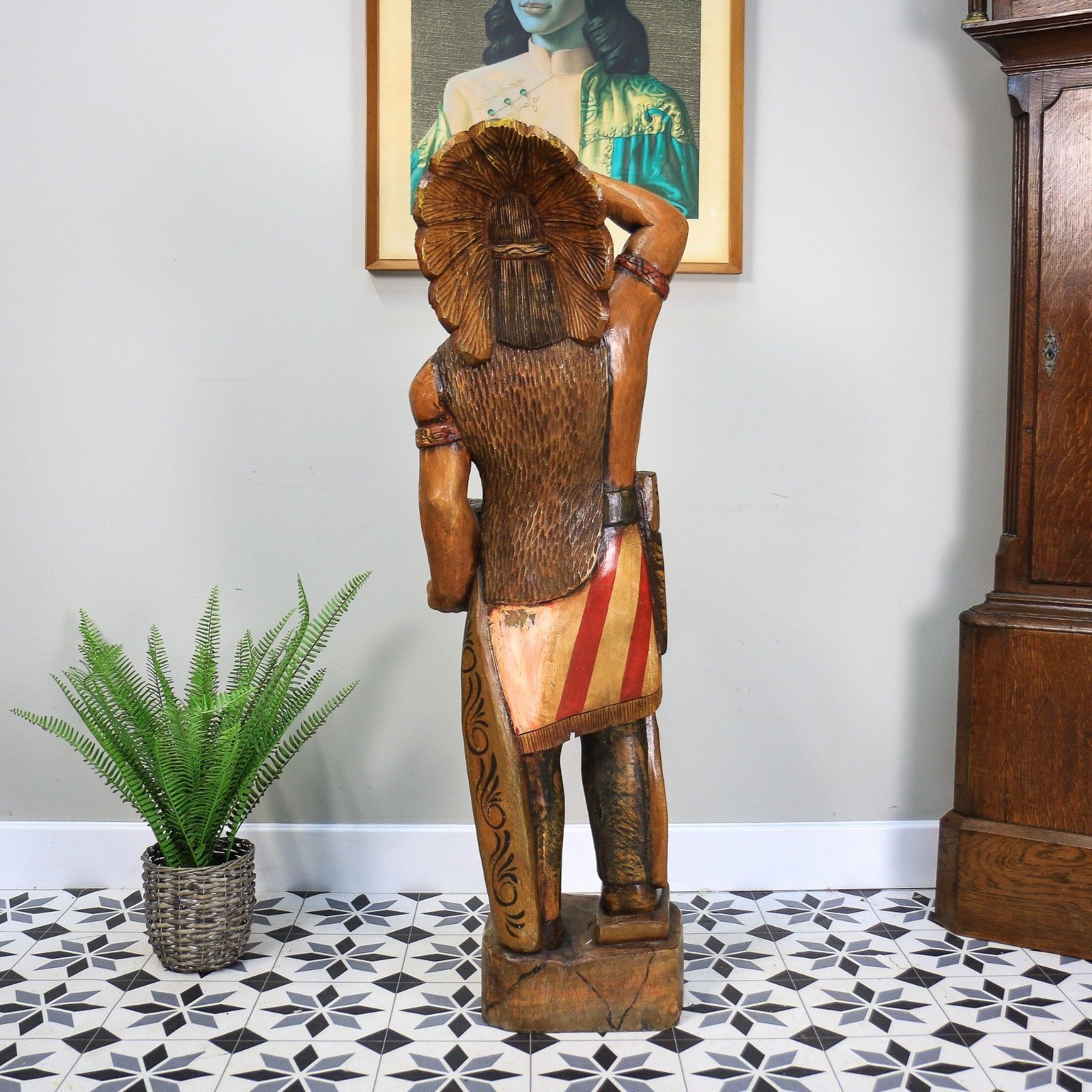 Cigar Store Indian Tobacco Advertisement Hand Carved Large 124cm photo Home Decor