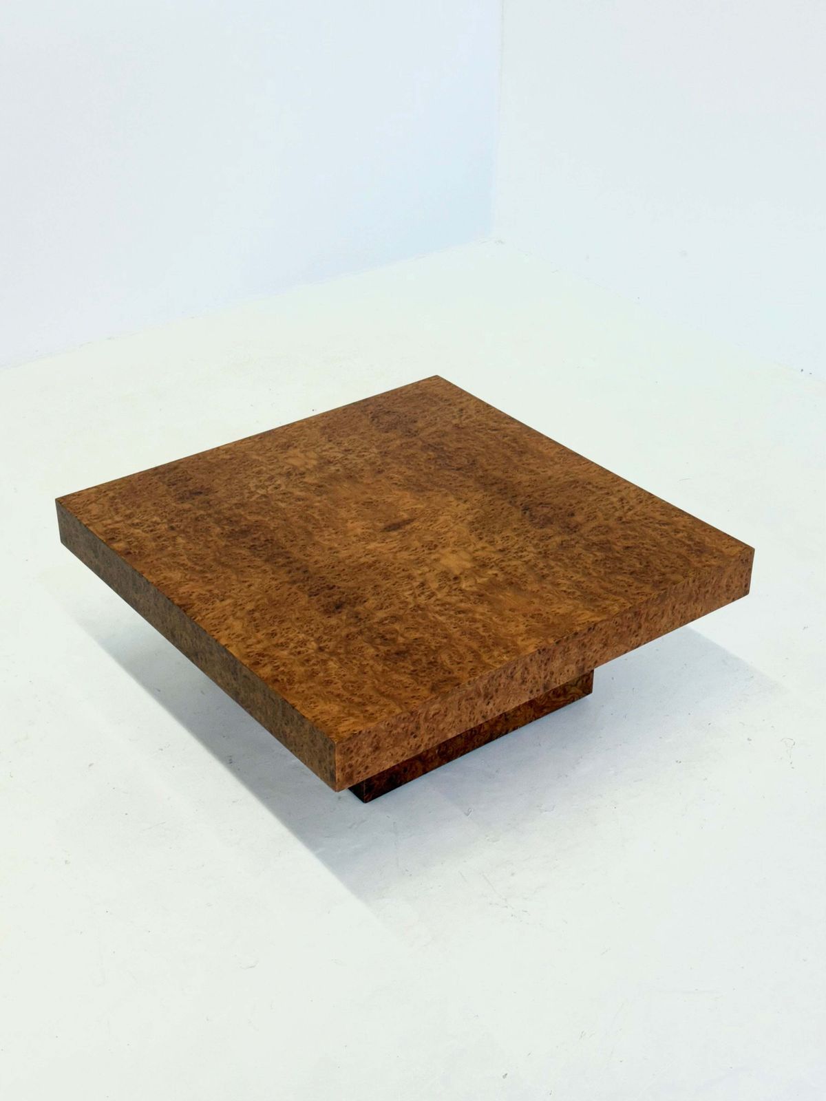 photo for sale Square Coffee Table By Fratelli Turri With Burl Wood