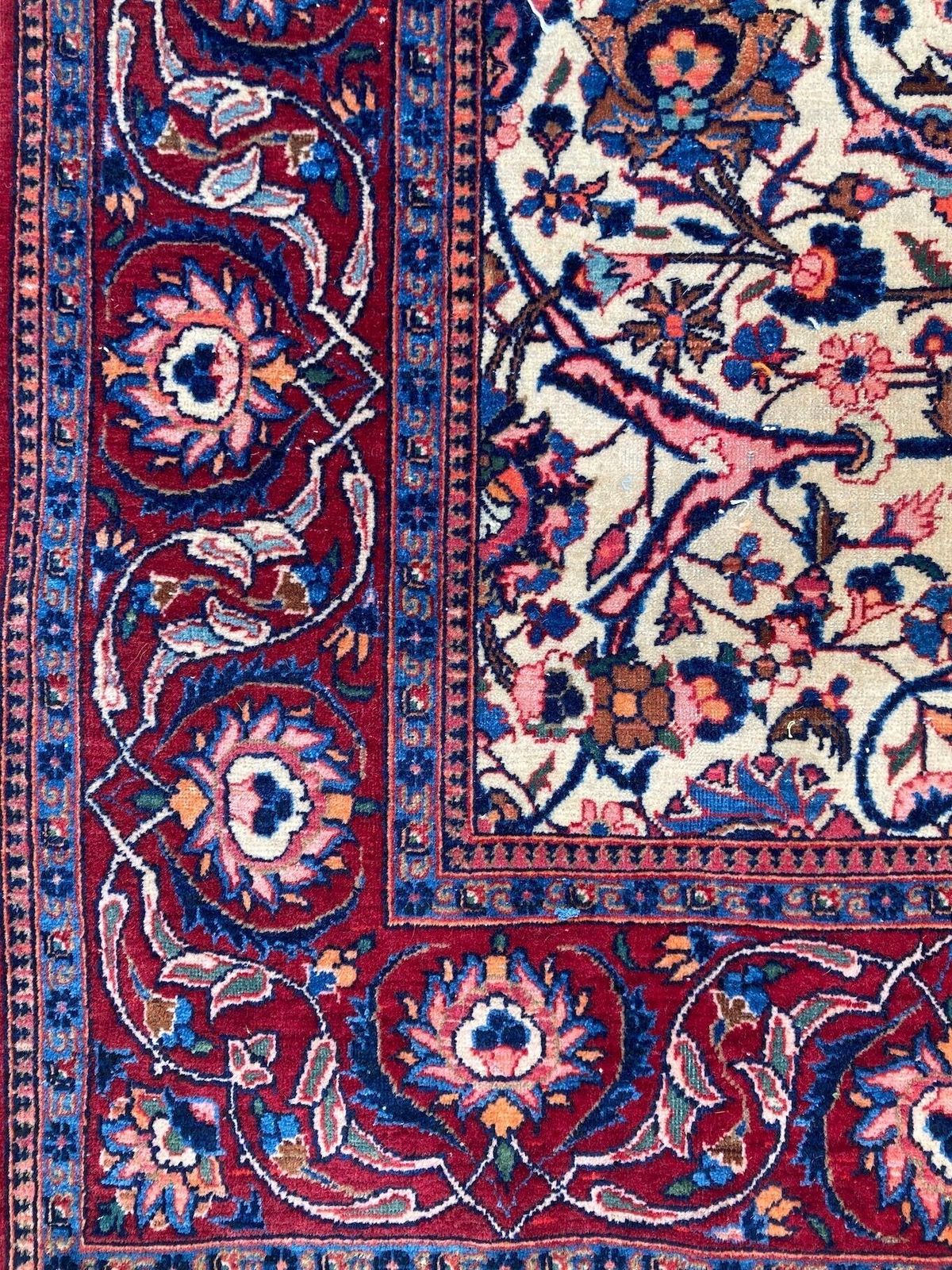 Antique Kashan Rug 2.12m X 1.31m photo vinterior