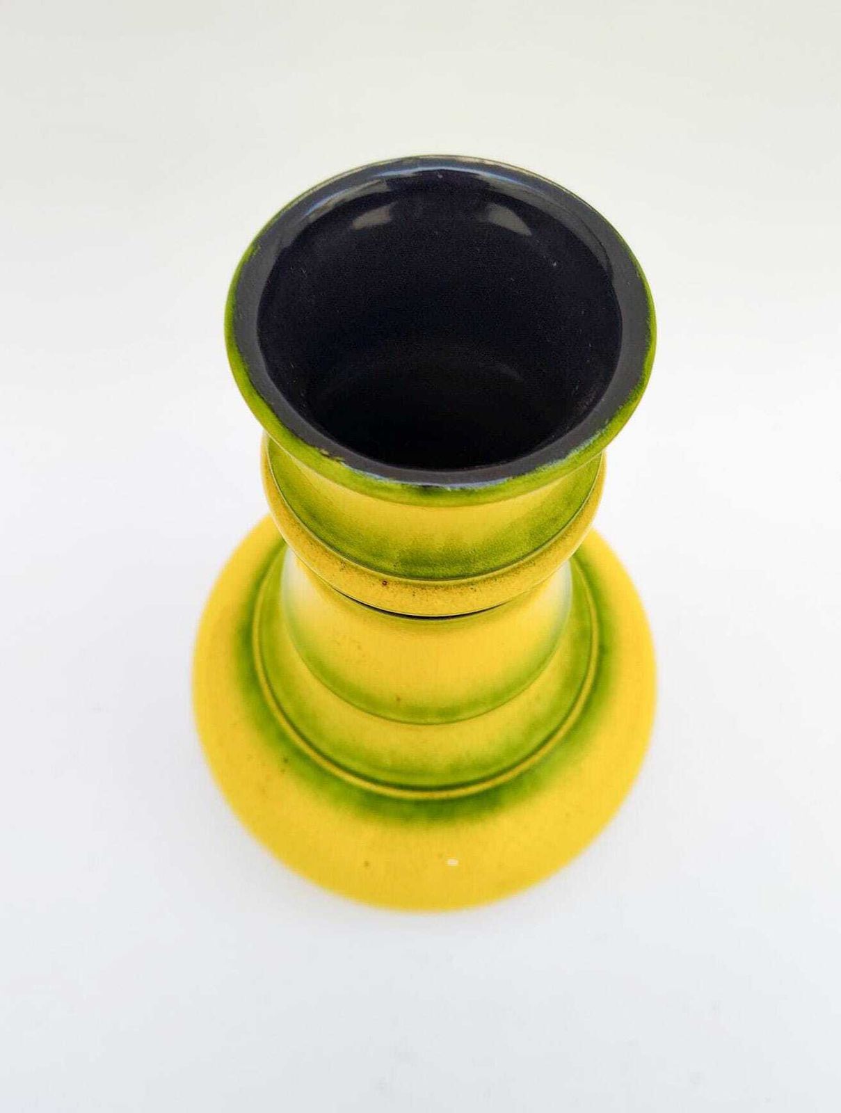 Jasba Yellow And Green West German Ceramic Vase, Vintage Space Age Design, 1970s photo vinterior
