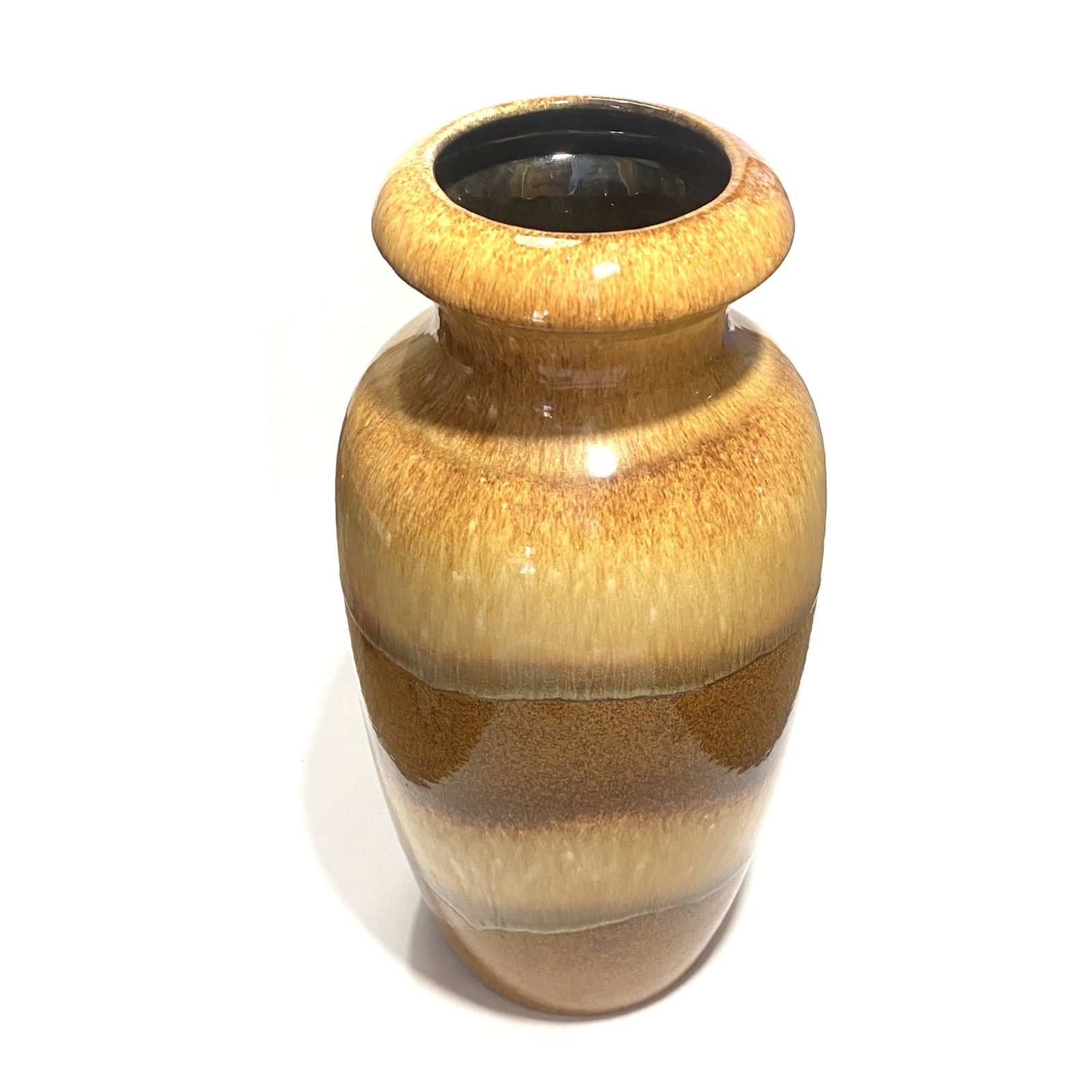 Scheurich Keramik 291 38 vloervaas, amber Fat Lava druipglazuur, jaren 1970, West-Duits aardewerk photo buy
