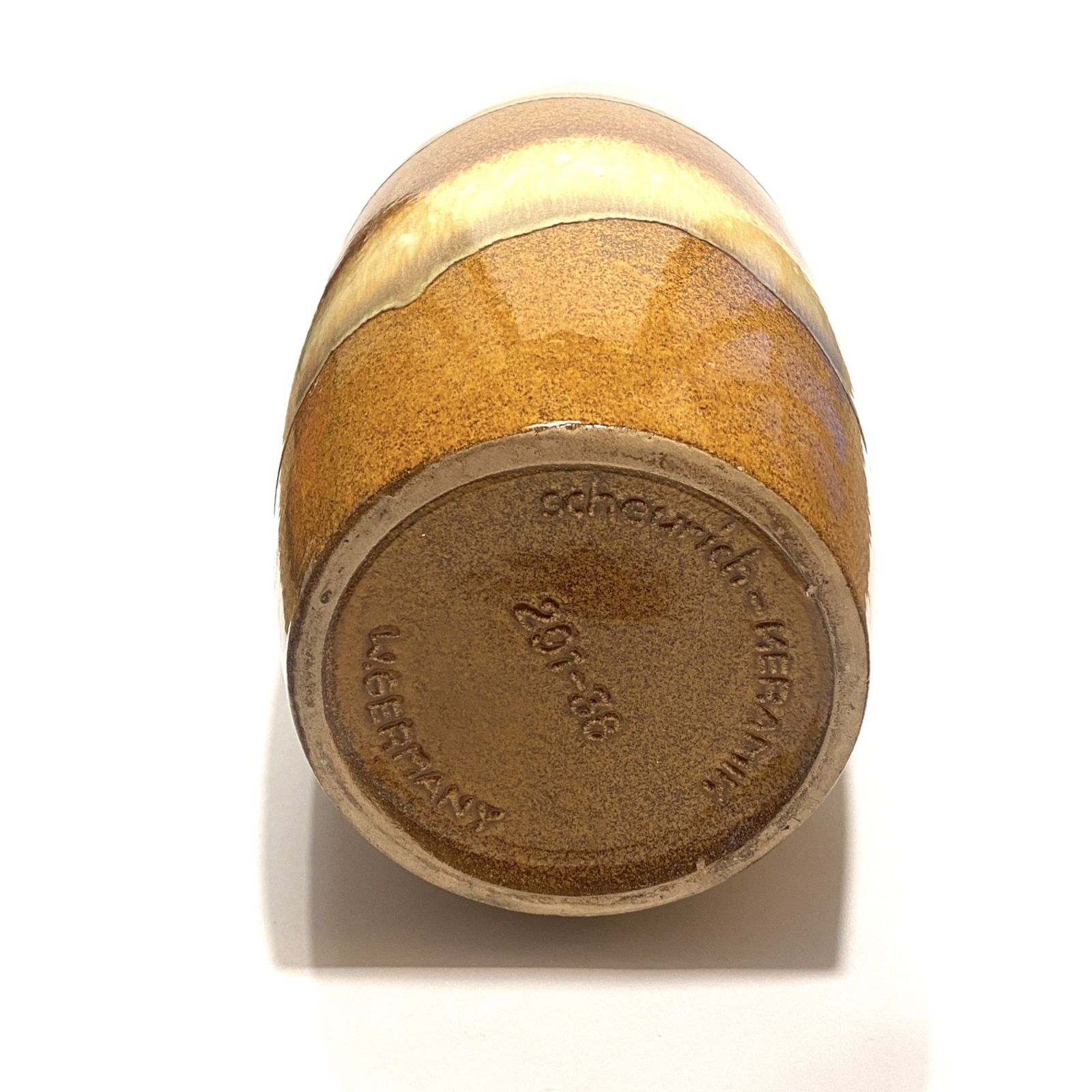 Scheurich Keramik 291 38 vloervaas, amber Fat Lava druipglazuur, jaren 1970, West-Duits aardewerk photo furniture