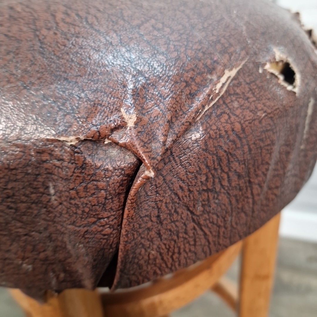 Vintage Industrial Bar Stool Seat – Bentwood Beech Wood For Upcycle photo vintage