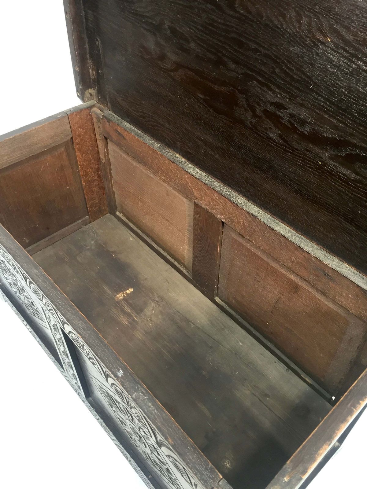 Antique 19th Century Wooden Oak Carved Blanket Box / Coffer Storage Trunk C1890 photo buy