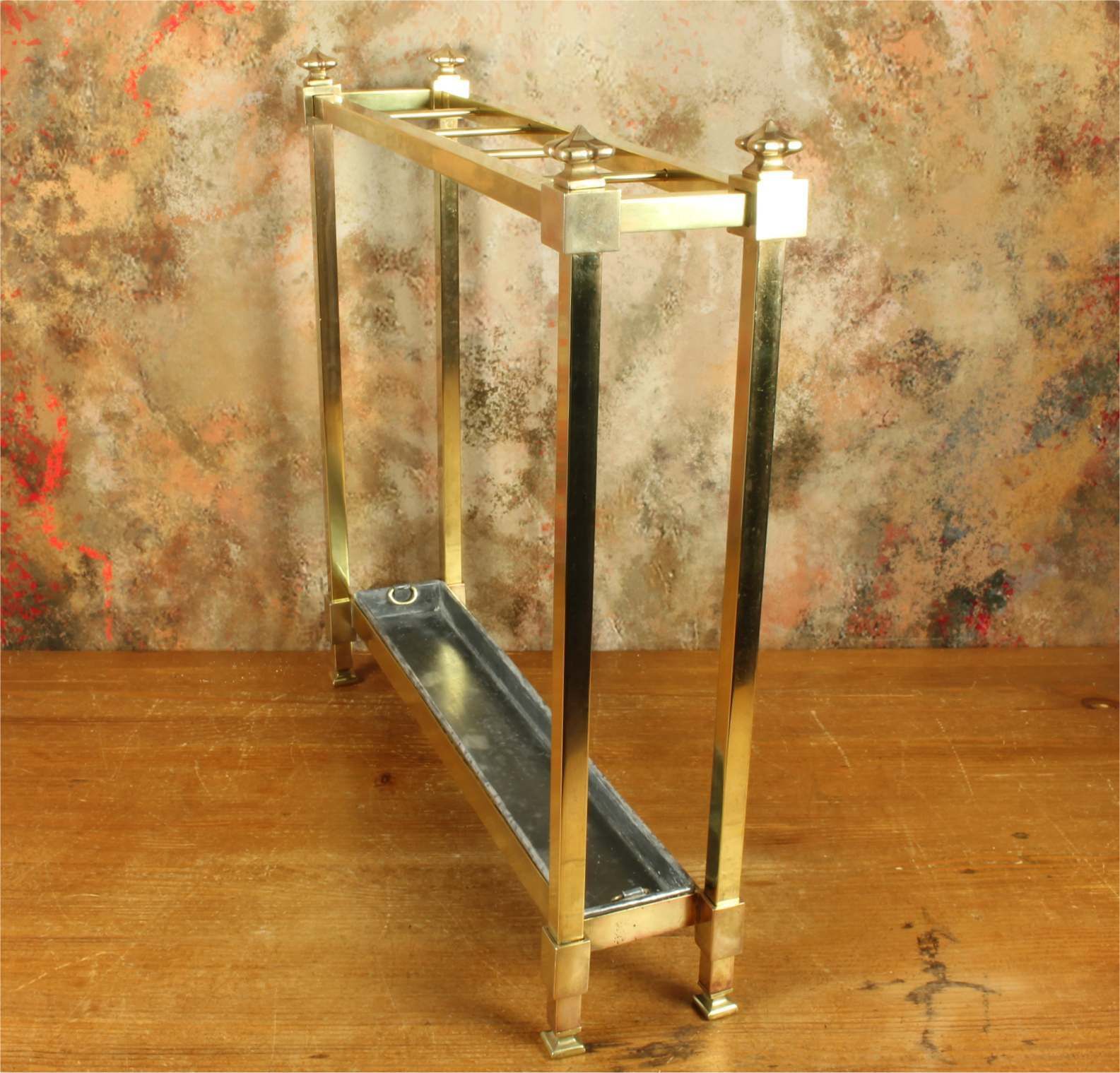 photo buy Antique Small Brass Stick Stand. Narrow Walking Cane Umbrella Hall Stand.