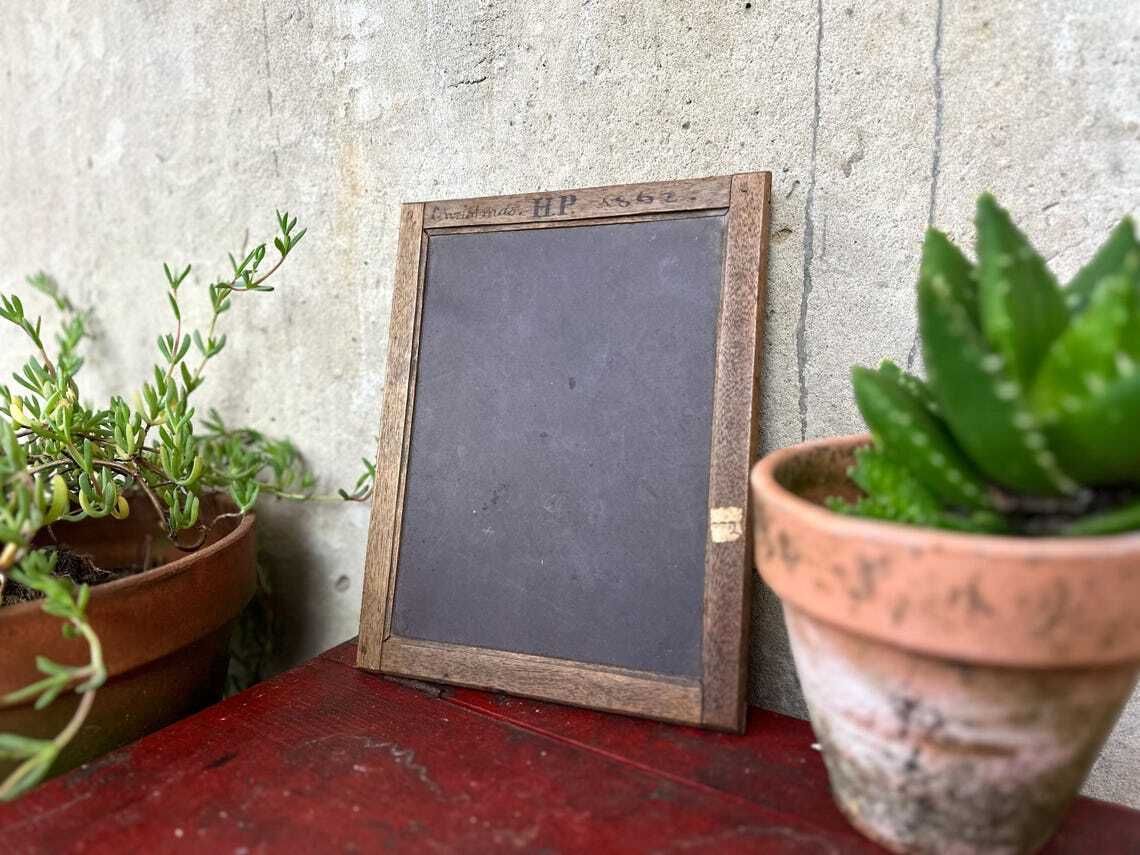 Victorian Slate Tablet Blackboard Chalkboard For Classroom Christmas 1862 Antique Decor photo Home Decor