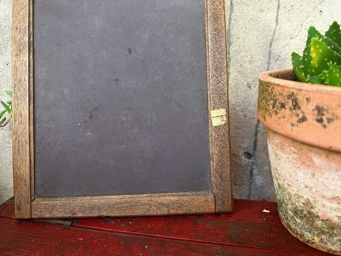 Victorian Slate Tablet Blackboard Chalkboard For Classroom Christmas 1862 Antique Decor photo vinterior