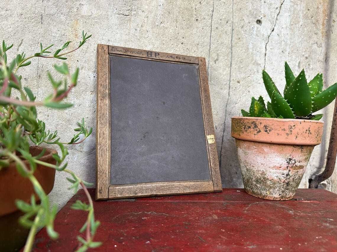 Victorian Slate Tablet Blackboard Chalkboard For Classroom Christmas 1862 Antique Decor photo vintage