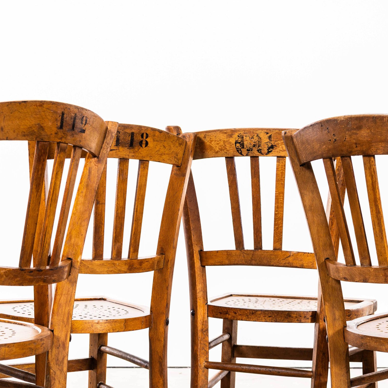 1950's French Farmhouse Dining Chairs With Stamped Numbers photo buy