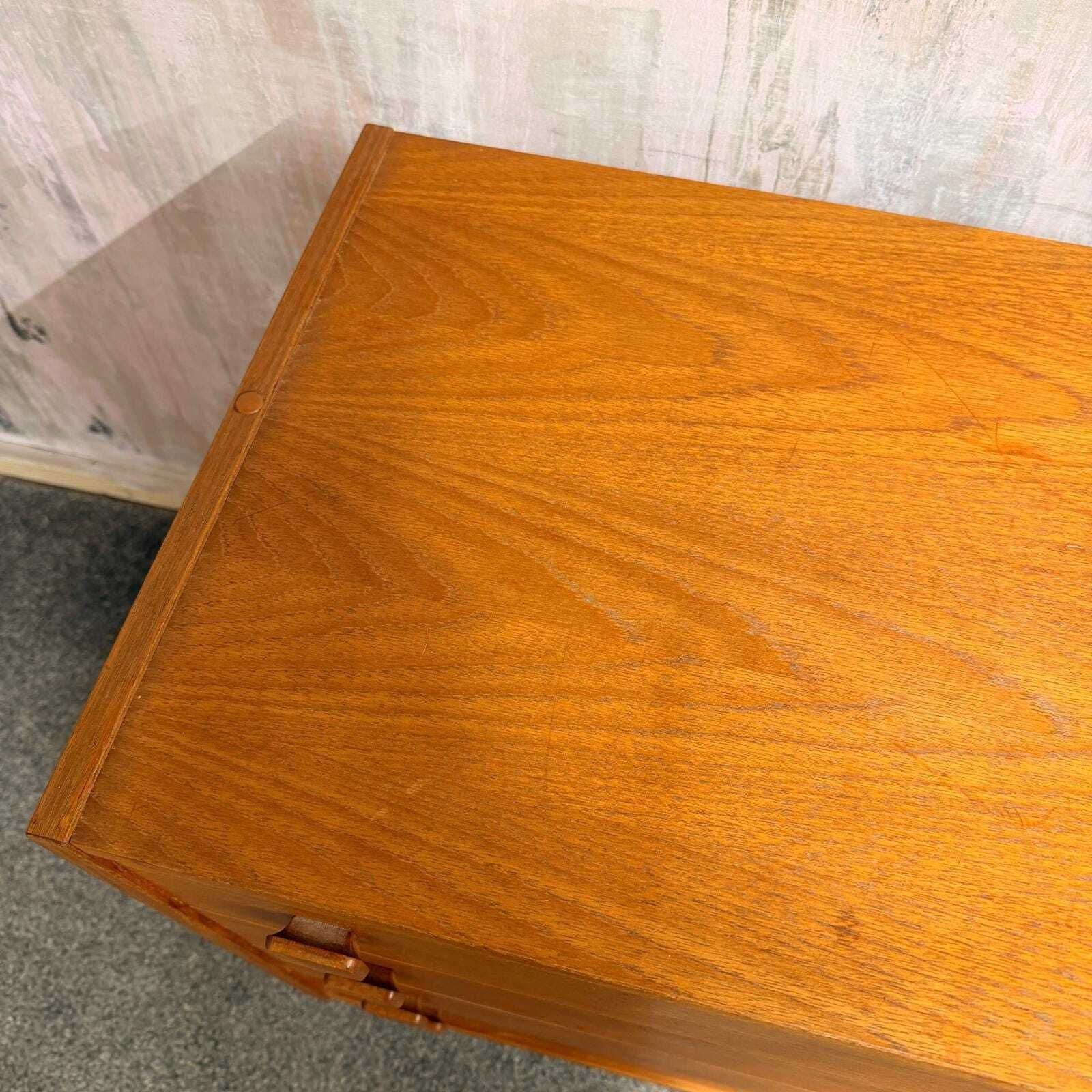Danish Domino Mobelfabrik Low Chest Of 4 Drawers Mid Century Square Pulls Plinth photo 425.0