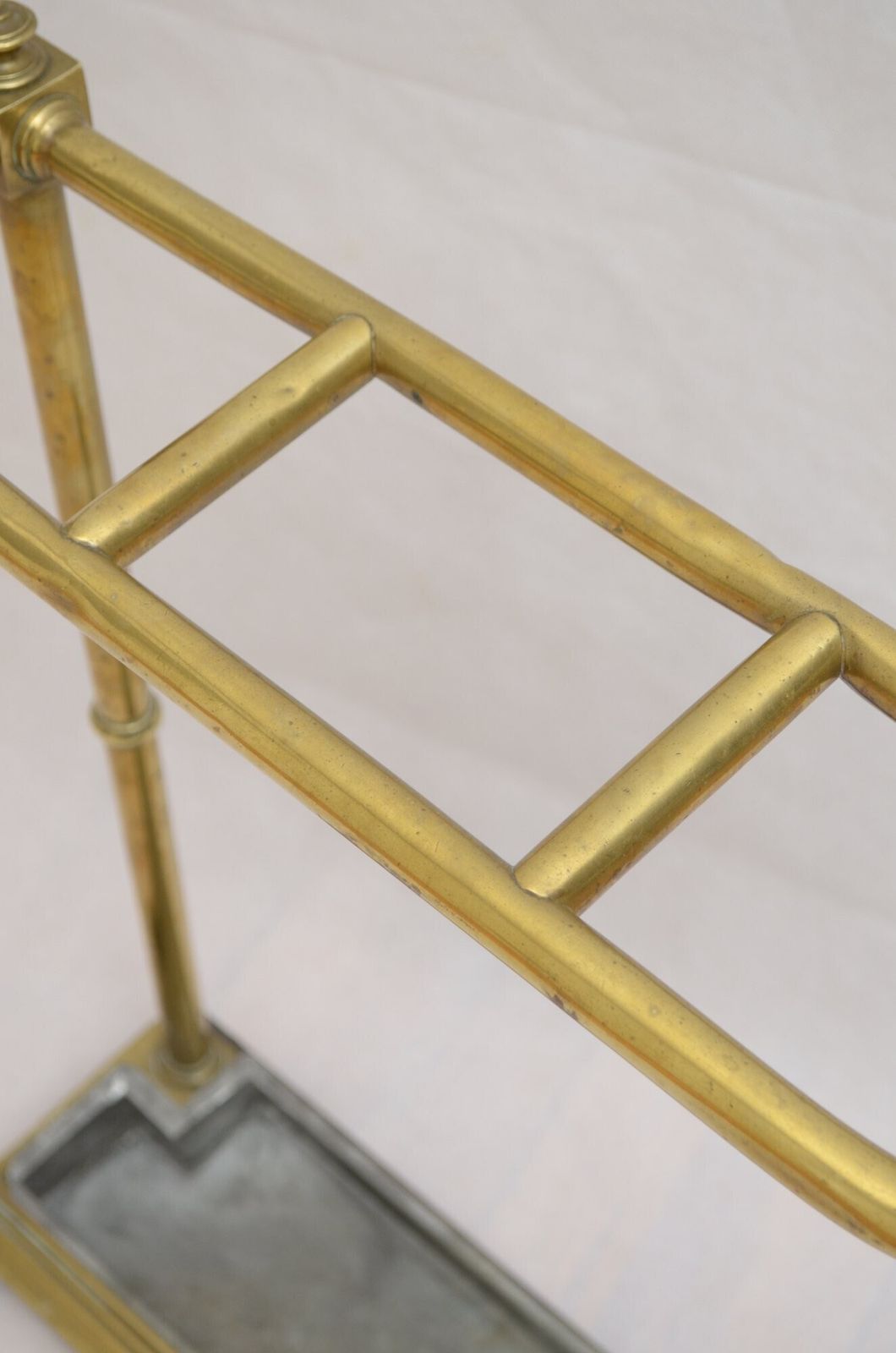 Victorian Brass Umbrella Stand On Bun Feet With A Drip Tray photo vinterior