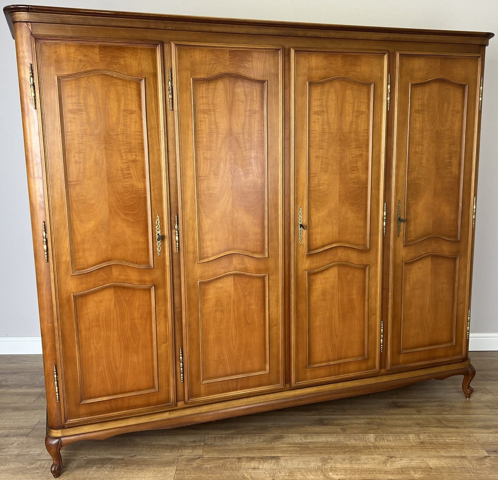 photo for sale Wardrobe Vintage French Louis XVI Style Four Door Carved Armoire Lot 6079
