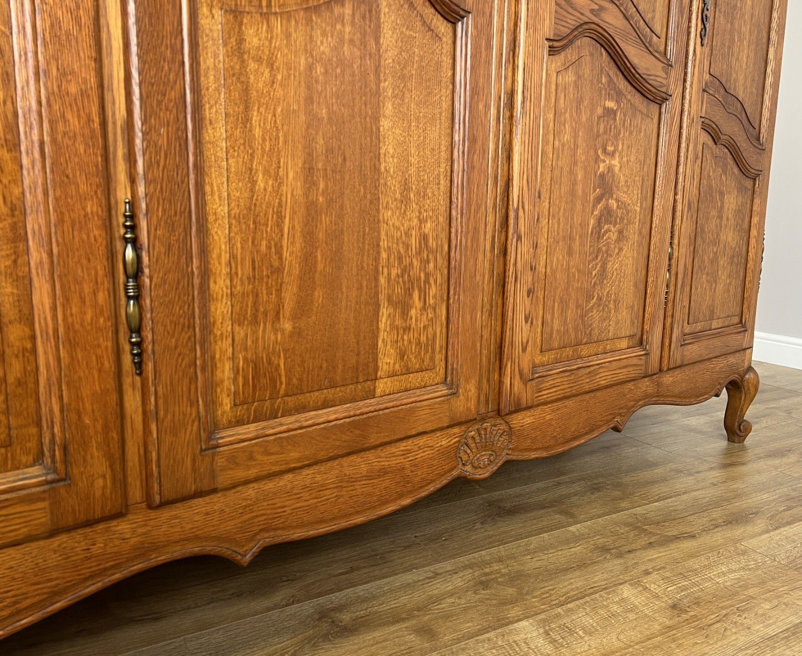 photo furniture Wardrobe Vintage French Louis XVI Style Four Door Oak Carved Armoire Lot 6080