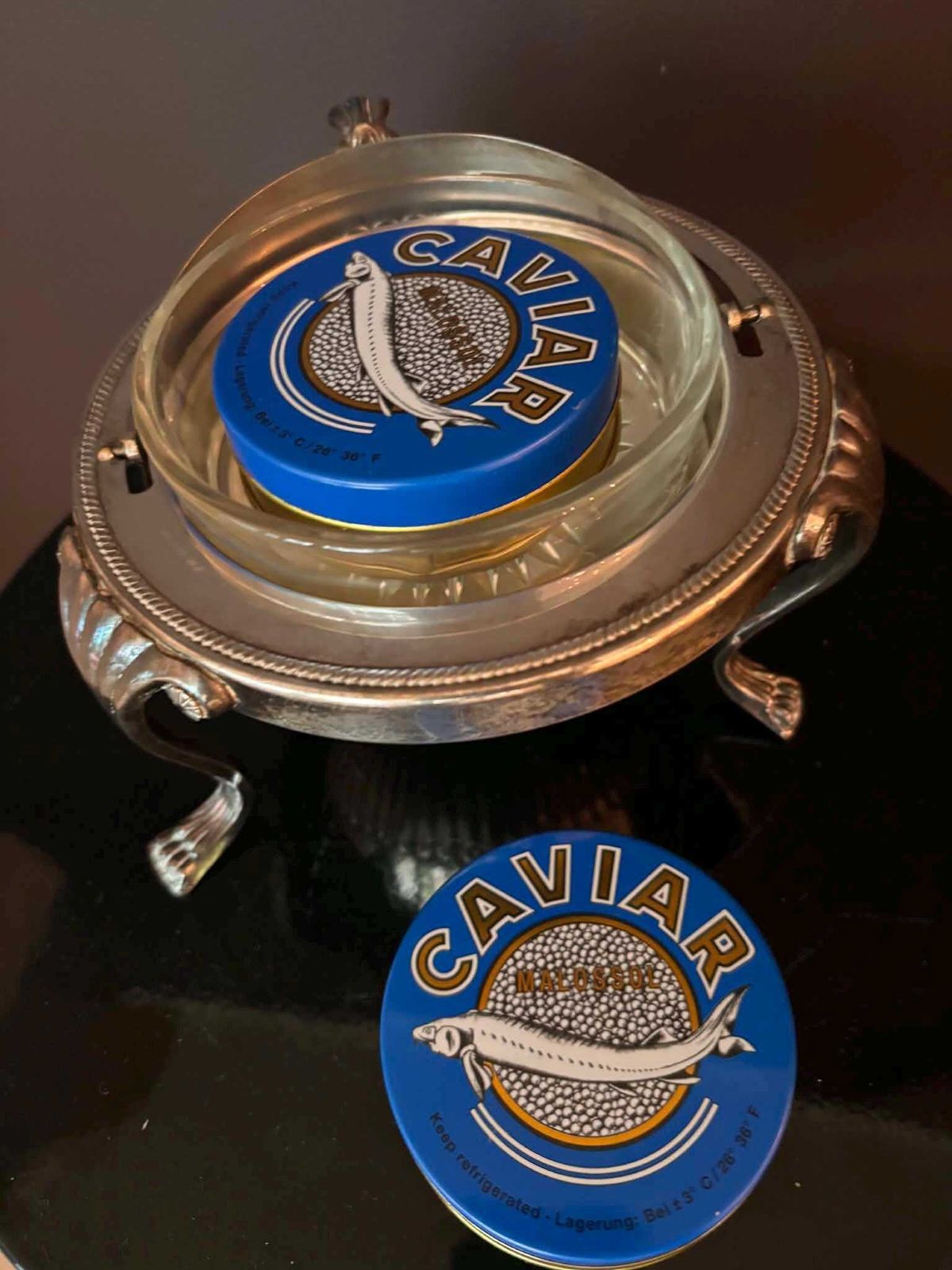 photo vintage Caviar Dish Butter Dish With Lid Large Roll Top Silver Plated Breakfast Set Vintage Butter Globe Domed Lidded Dish Antique American