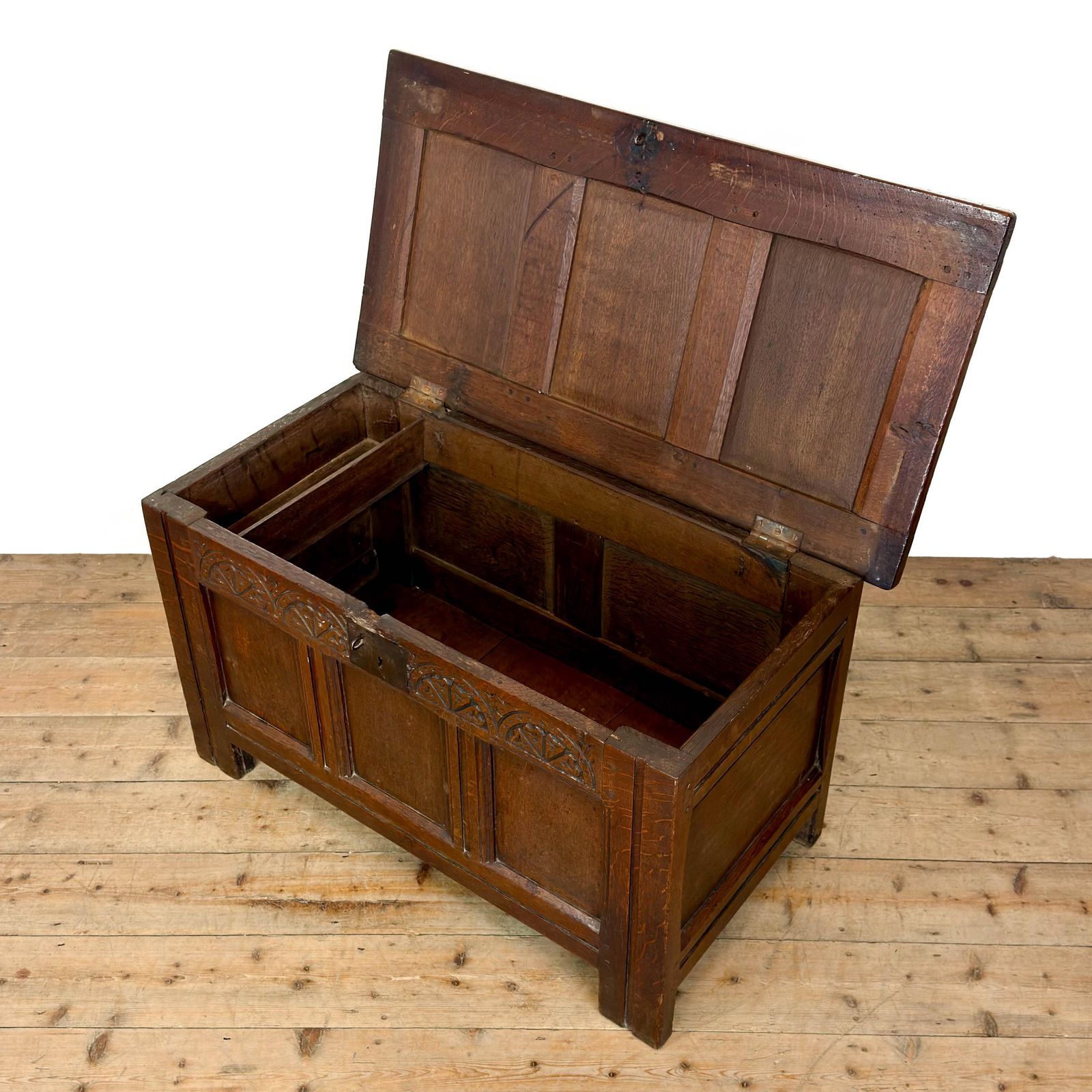Antique Oak Carved Coffer | Antique Coffer | Antique Furniture | Antiques | Antique Storage photo Furniture