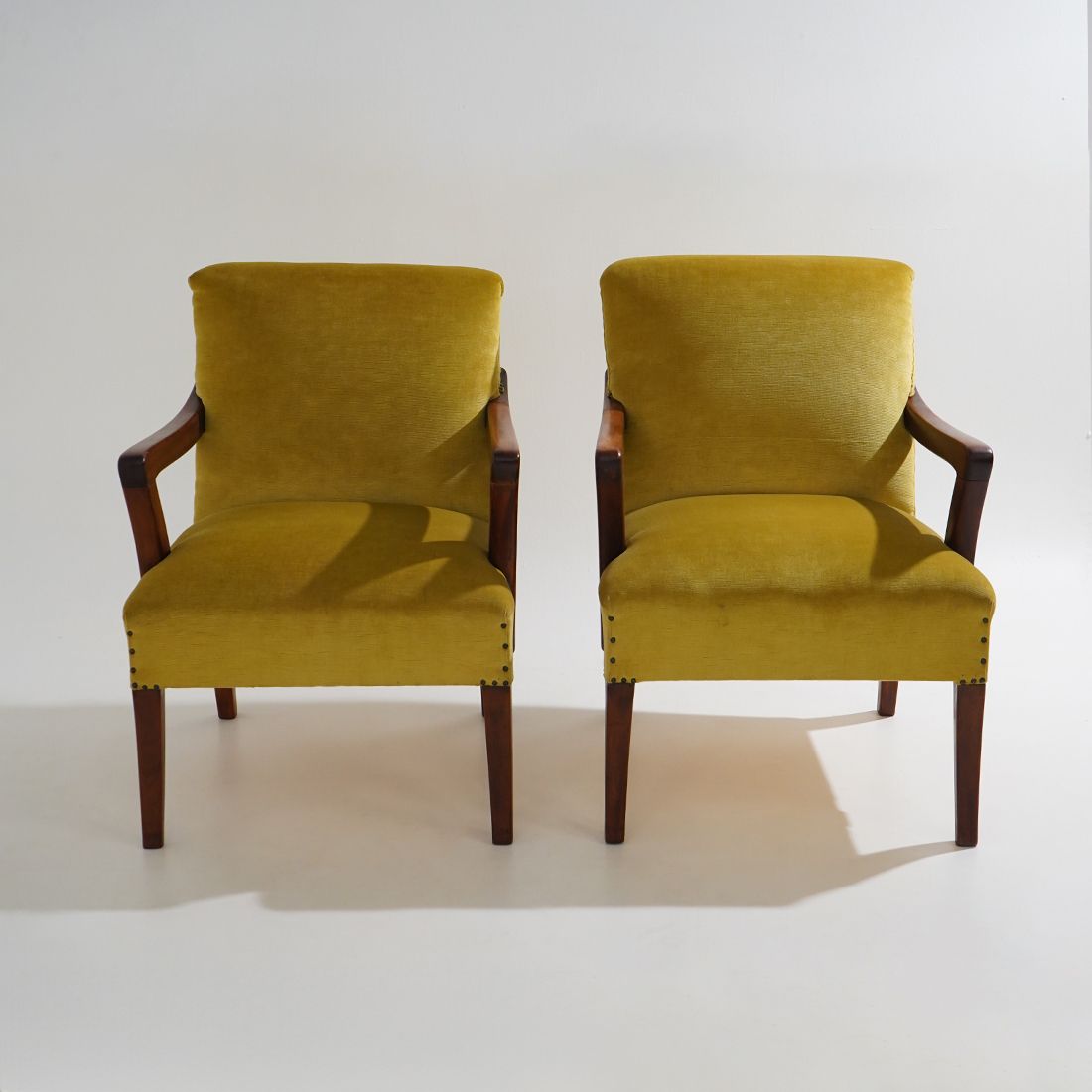Pair Of Velvet Armchairs, 1950s photo for sale