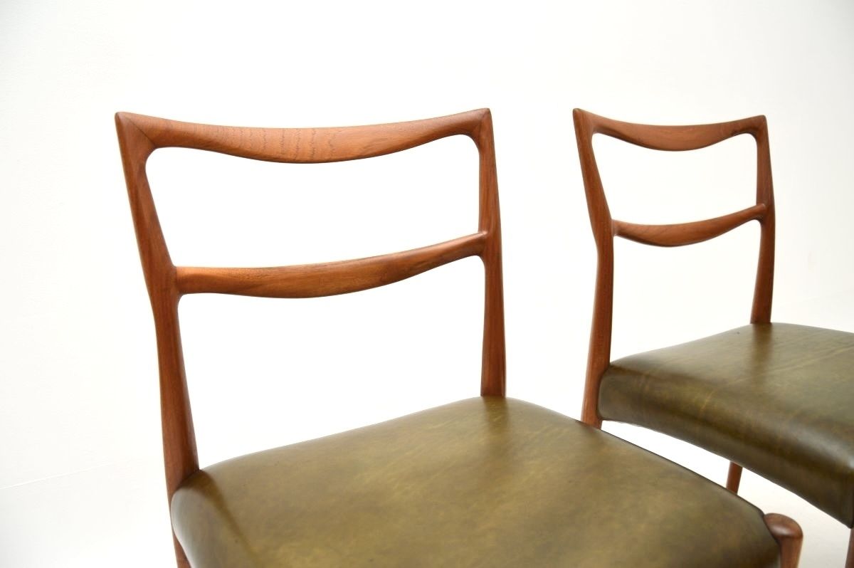 Pair Of Danish Teak And Leather Chairs By Henry Klein For Bramin photo Furniture
