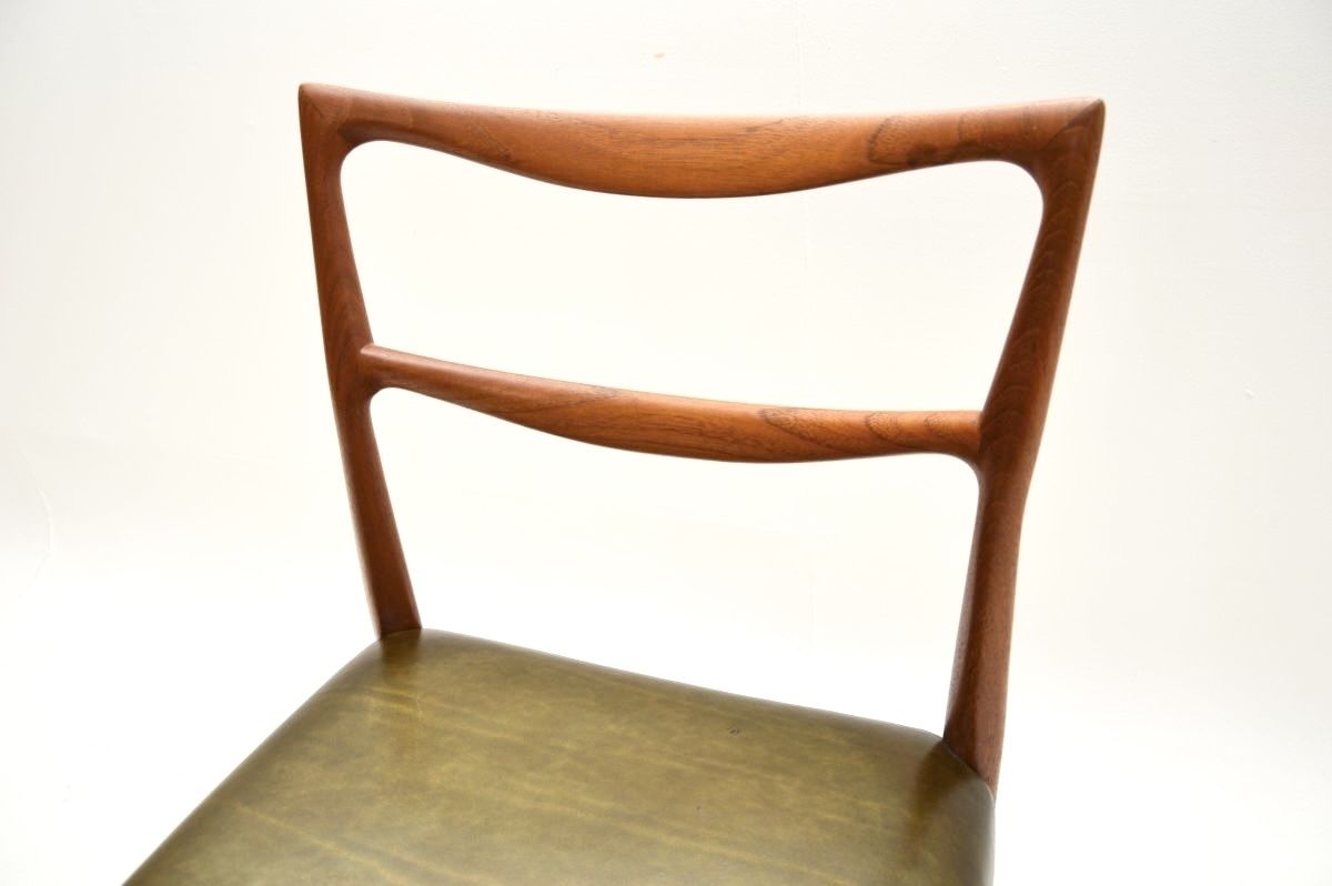 photo for sale Pair Of Danish Teak And Leather Chairs By Henry Klein For Bramin
