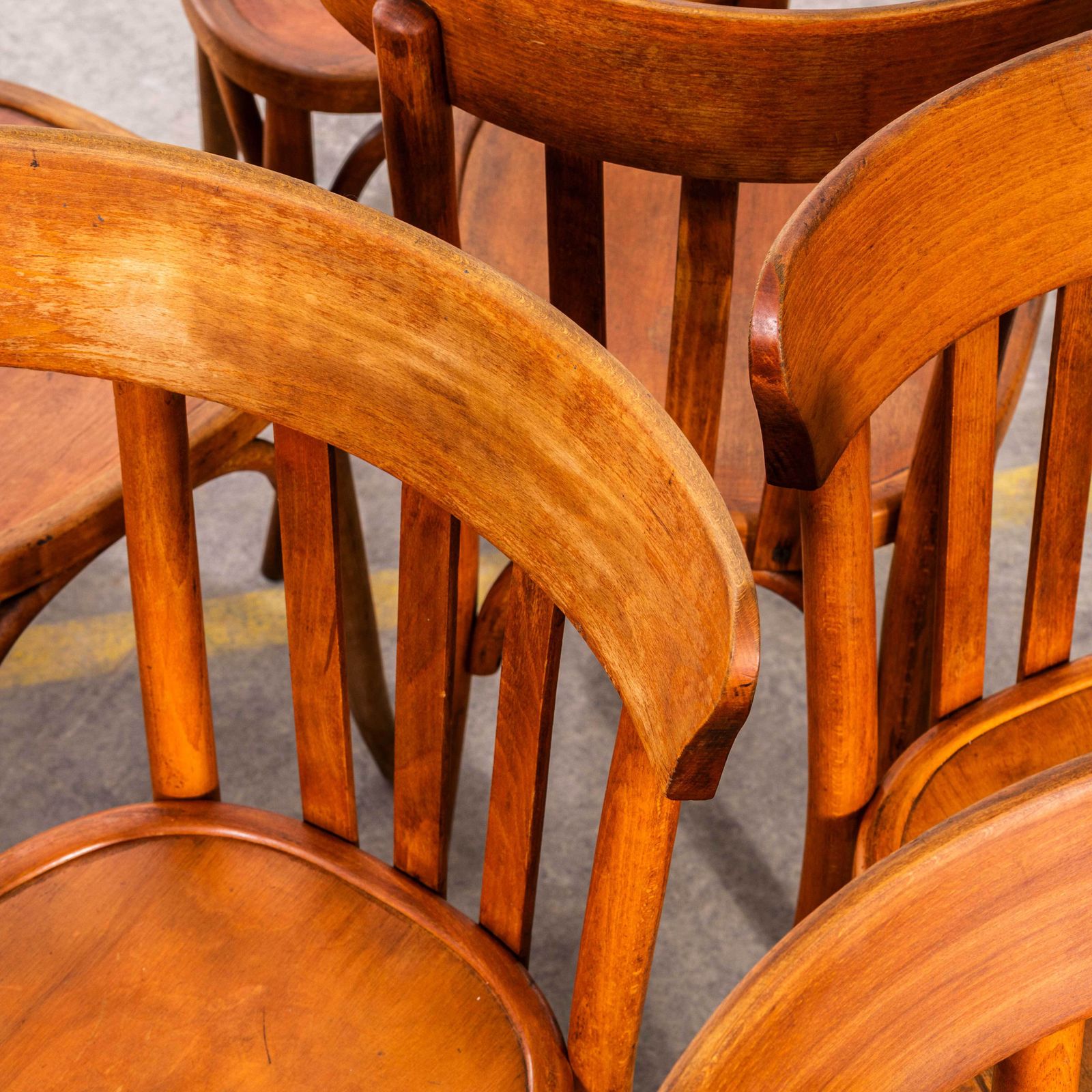 1950's Honey Oak Mahieu Bentwood Dining Chair   Set Of Ten photo buy
