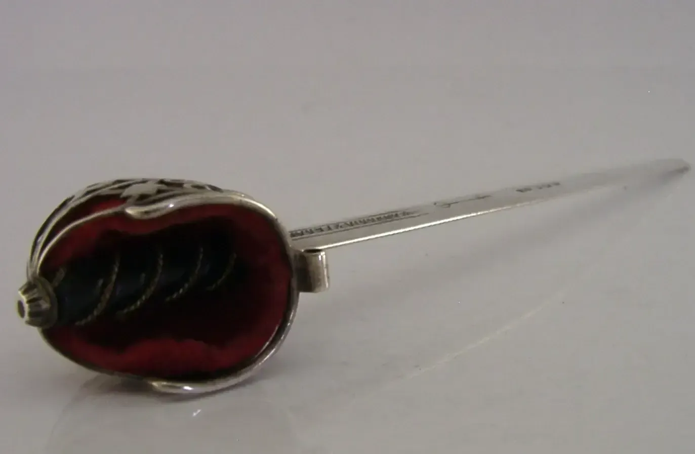 Home Decor Rare English Sterling Silver Letter Envelope Opener Desk Item 1902 Antique photo