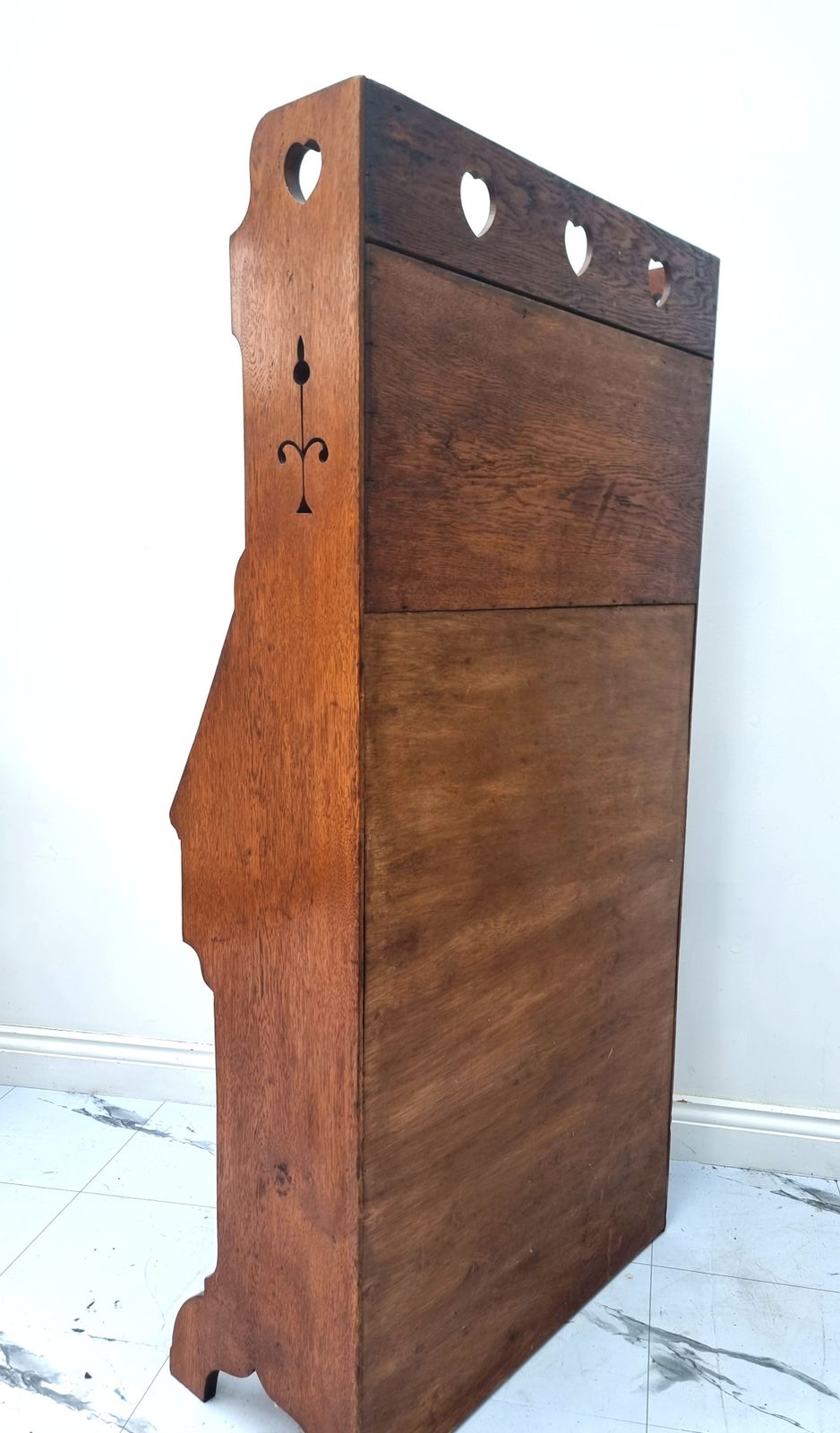photo buy Arts & Crafts Oak Bureau Tall Bookcase Secretaire Writing Desk