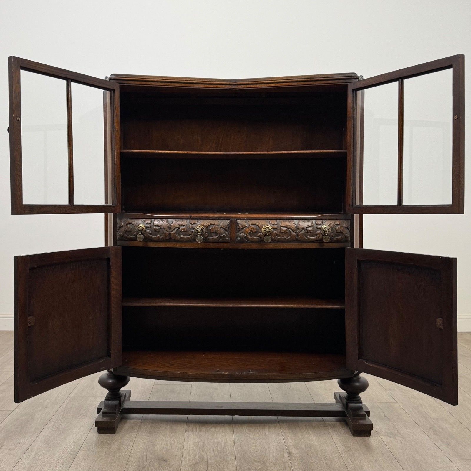 Antique 20th Century Edwardian Display Cabinet In Oak ( Af 5653 ) photo furniture
