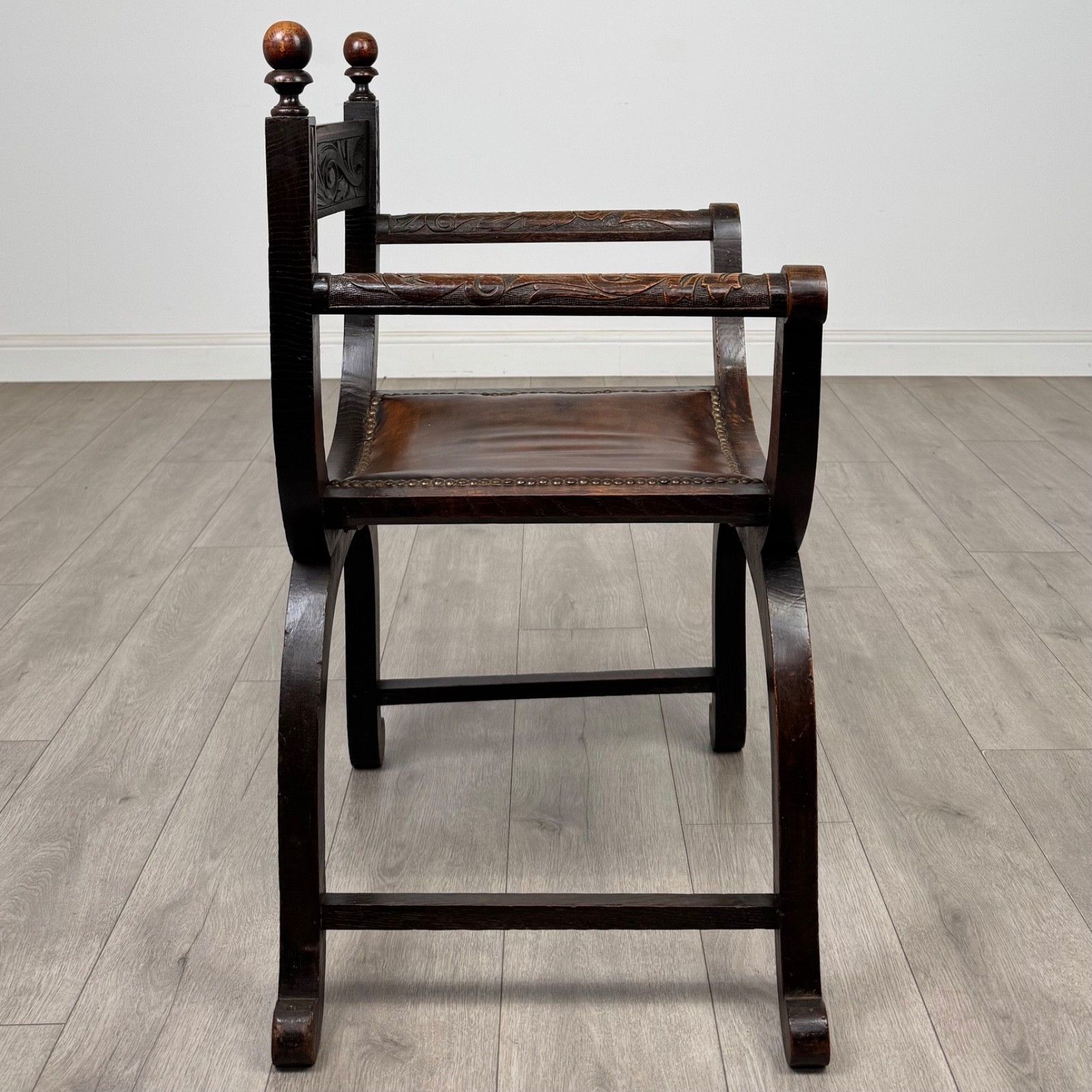 Antique 19th Century Victorian Savonarola Chair In Oak ( Af 5683 ) photo vinterior