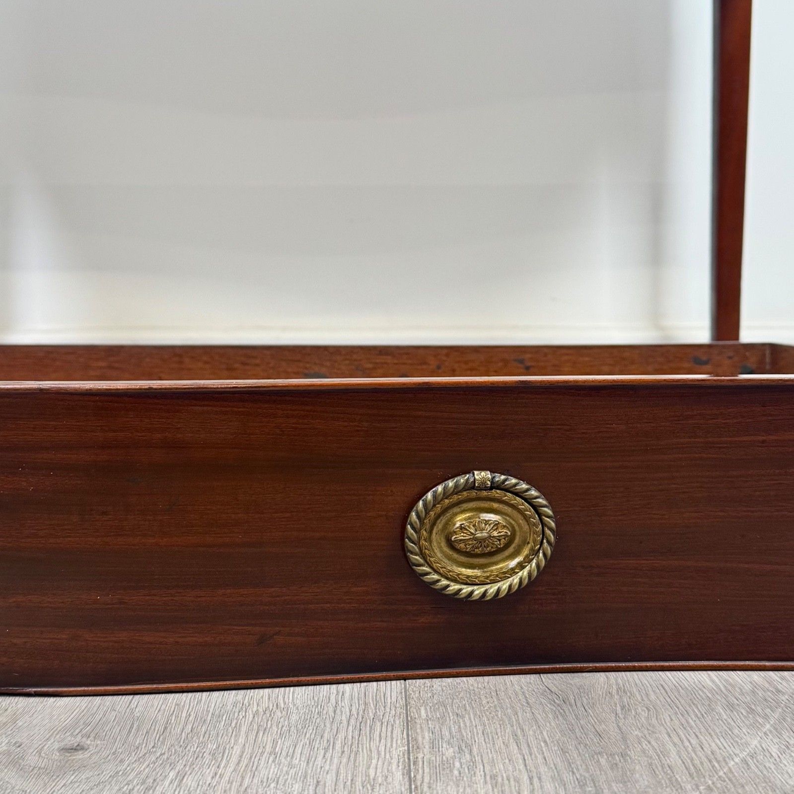 Furniture Antique 19th Century Serpentine Writing Table In Mahogany ( Af 5691 ) photo