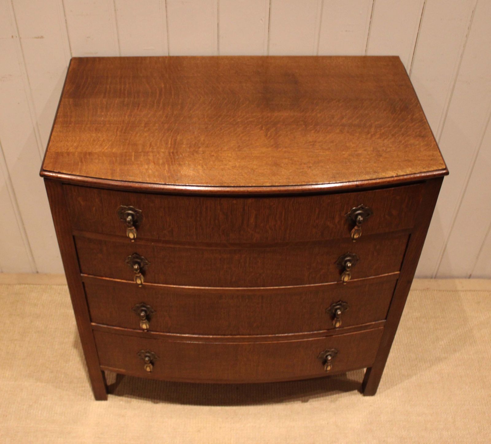 Oak Bow Front Chest Of Drawers photo Furniture
